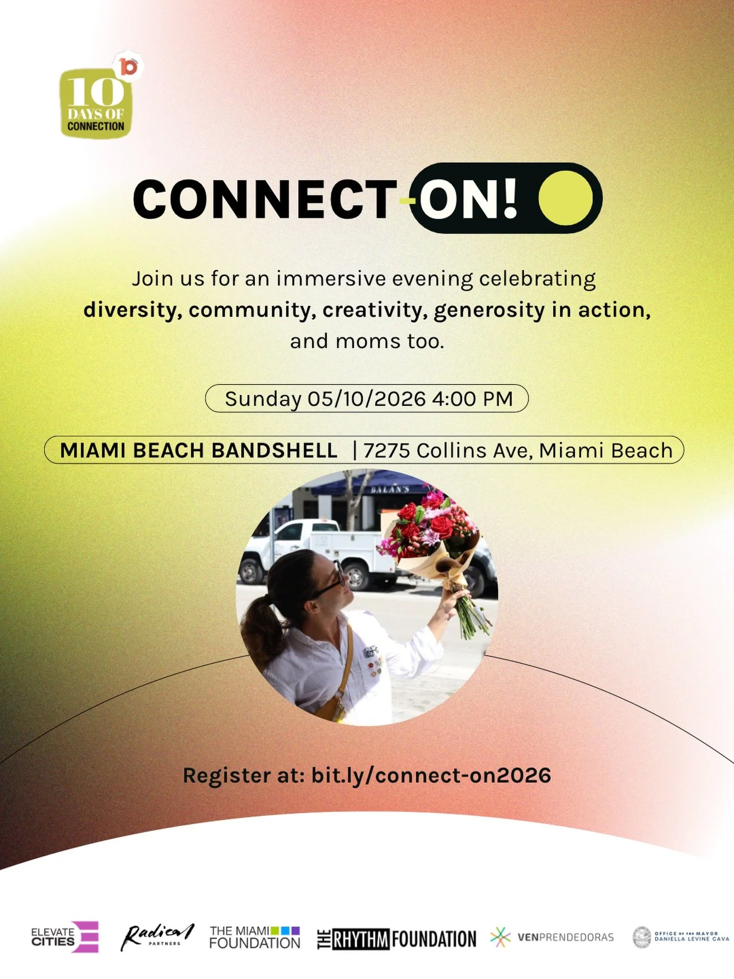 Something&rsquo;s happening this Sunday...and you&rsquo;ll want to be there.

Connect-ON is taking over the @miamibeachbandshell with local brands, artists, entrepreneurs, live performances, and energy you can feel.

Let&rsquo;s celebrate, eat, and c