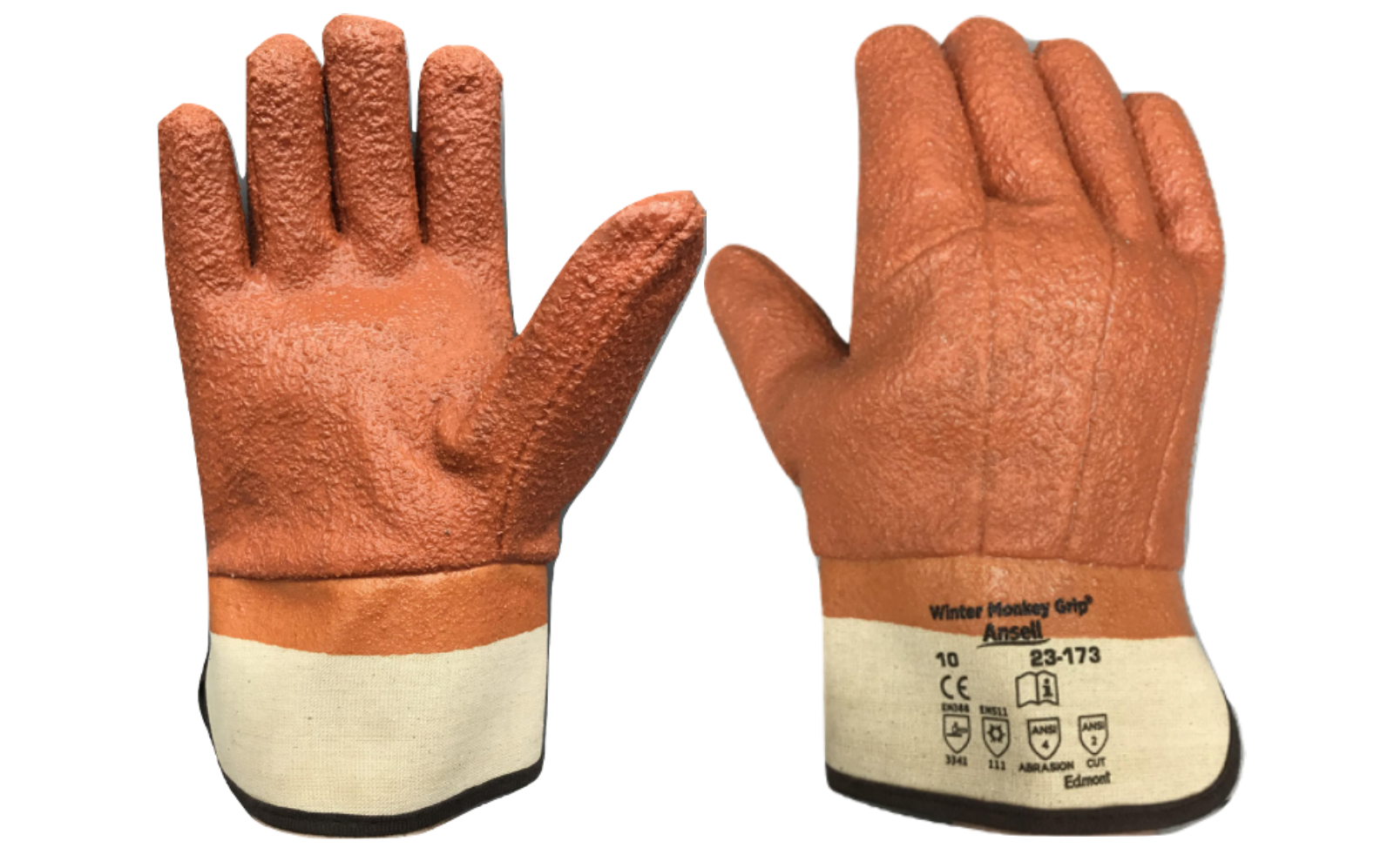 Ansell Winter Monkey Grip 23-173 Raised Finish PVC Coated Glove