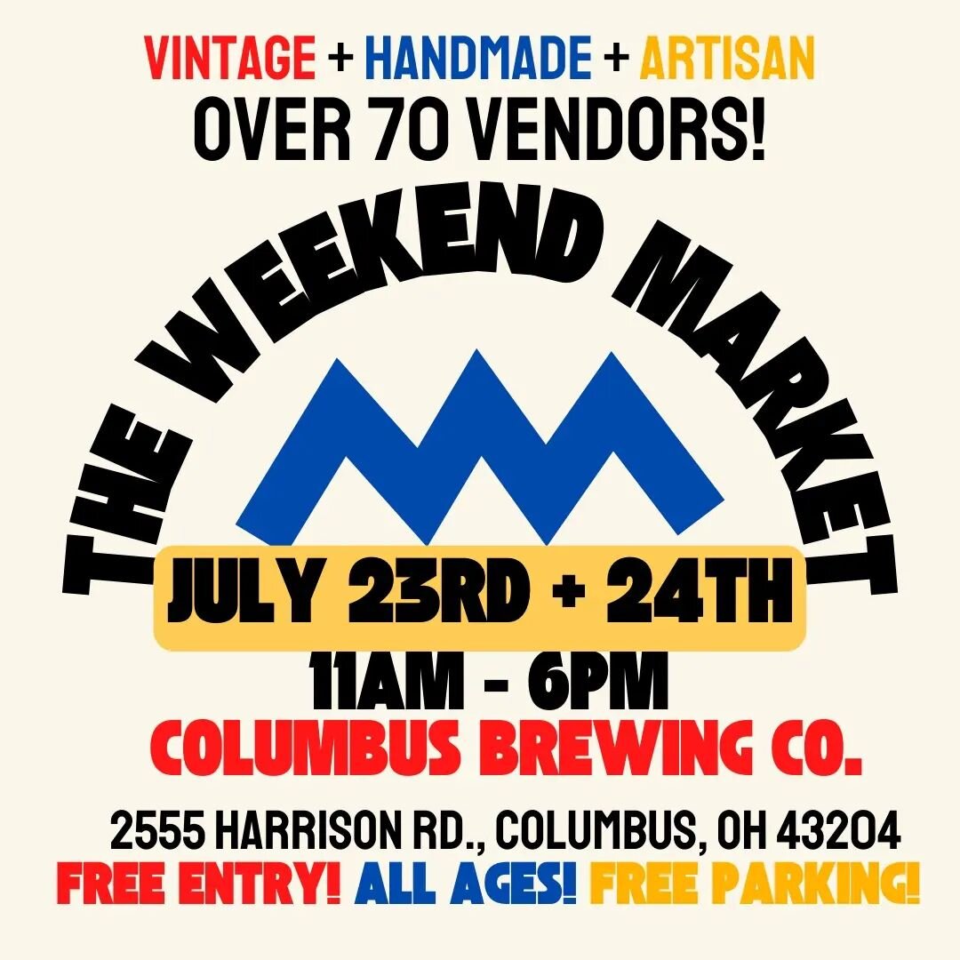 We will be at the Weekend Market at The Columbus Brewing Company on the 23rd &amp; 24th! 11am-6pm both days.

Stop by and say hi!

@sixwaysmarkets 
@columbusbrewingcompany

#glass #glassblowing #glassartist #columbusohio #glassforsale