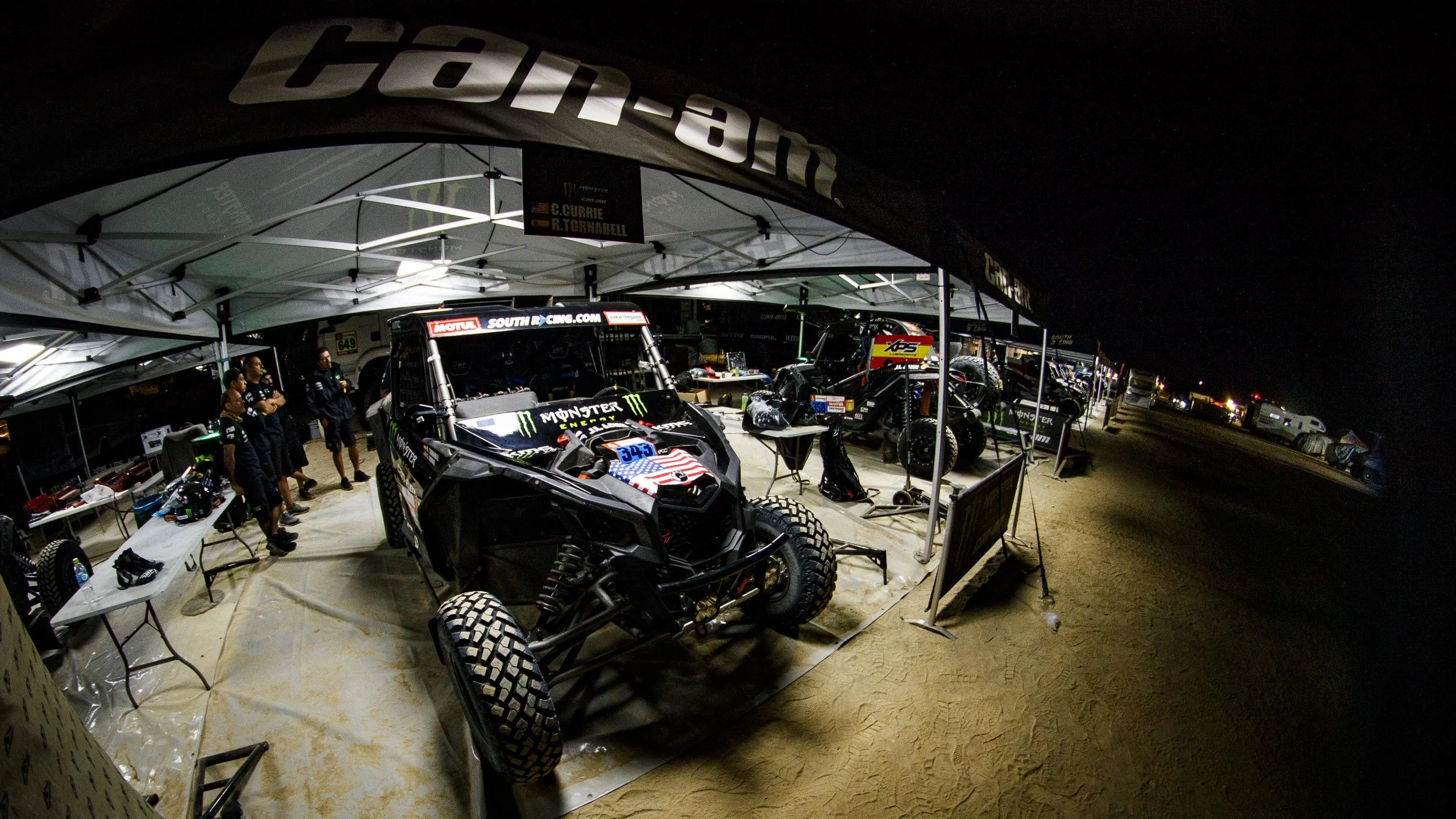 After dinner, the crews were back to work putting the final touches to Can-Ams for stage 2 tomorrow.