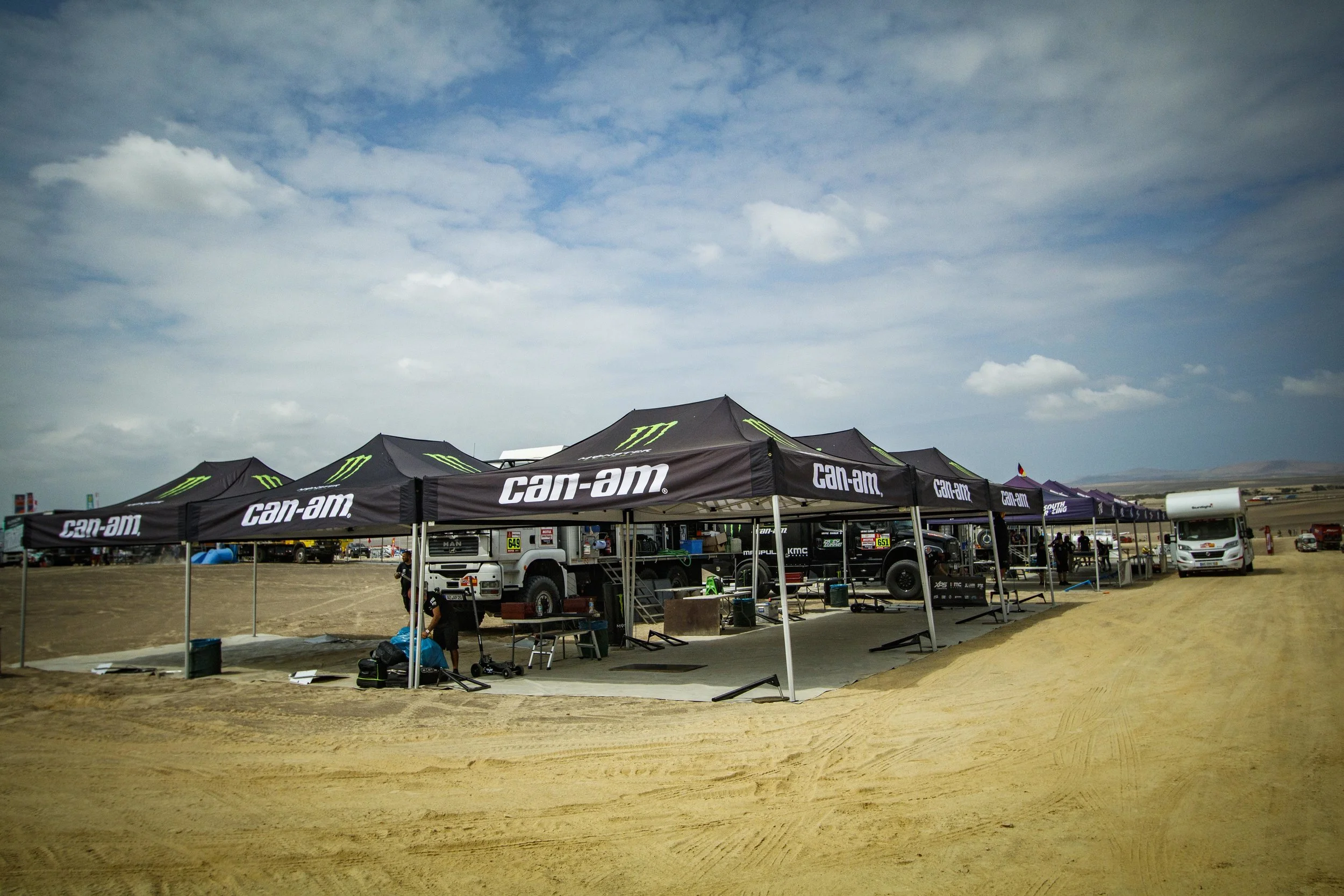 Pisco bivouac being set up.