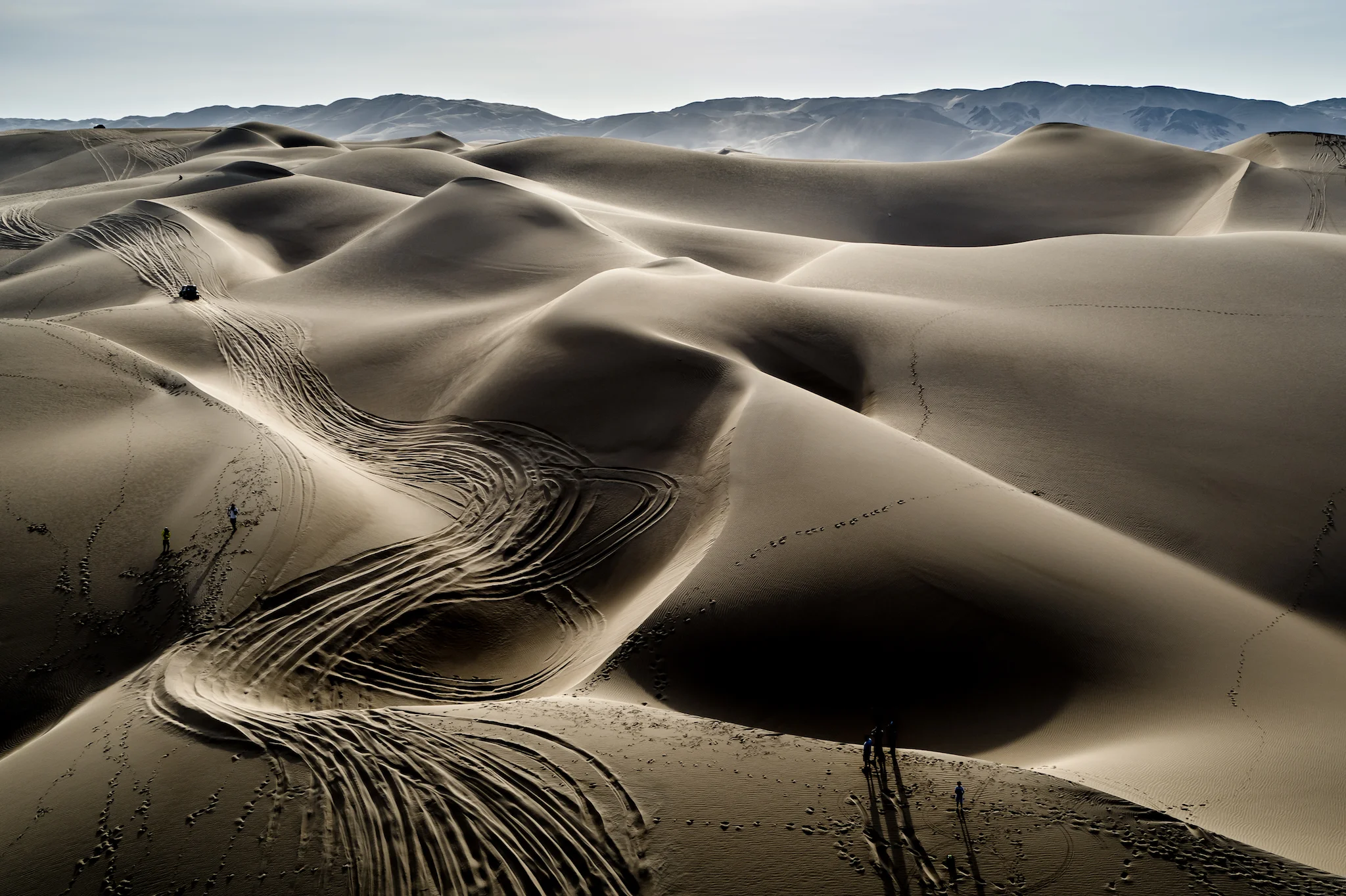 Aerial shots of the dunes just show how massive they really are. You can just make out Casey in the upper left corner. Photo by MCH Photo