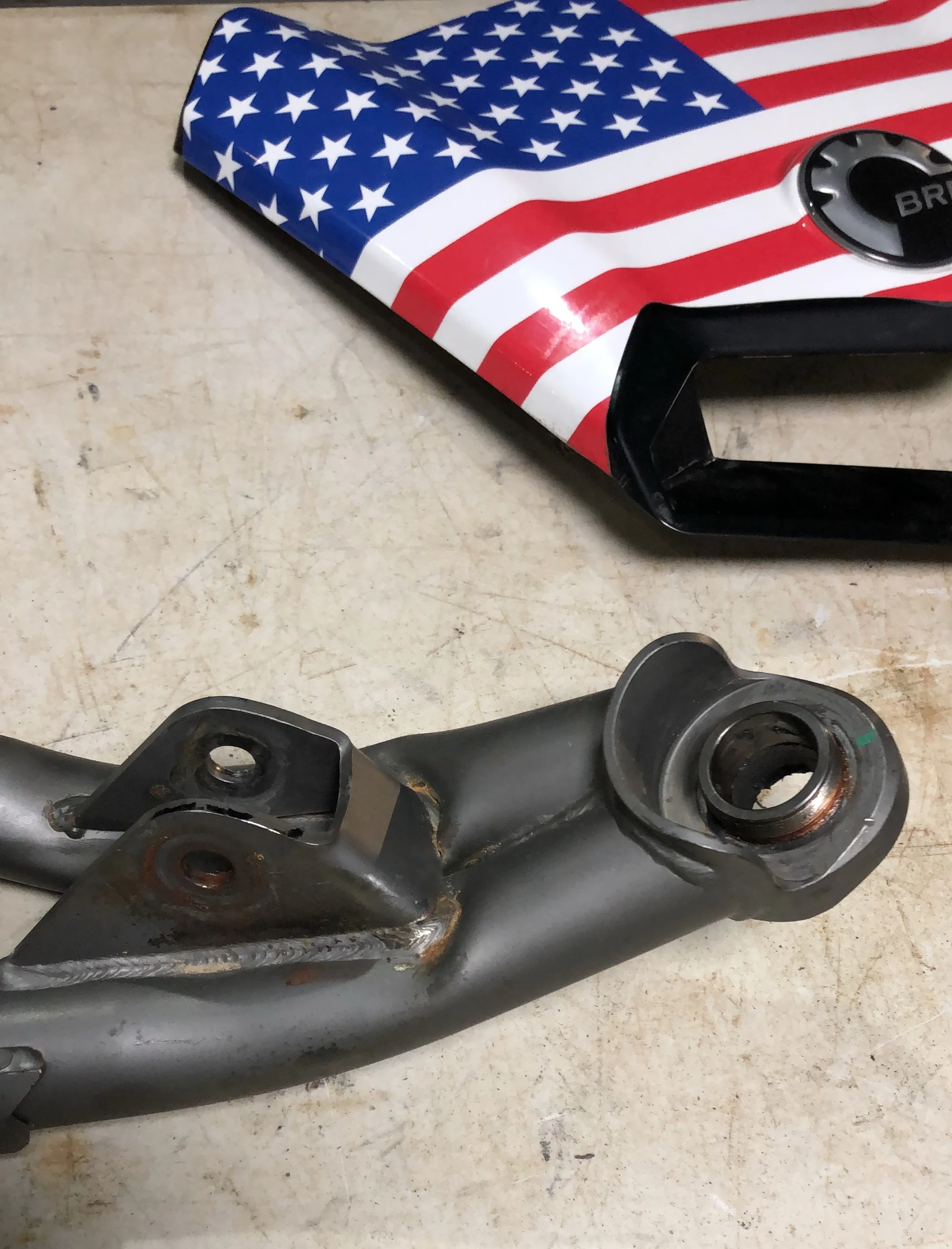 The bent upper A-Arm, that maintained for the remainder of stage.