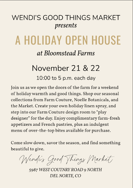 Wendi's Good Things Market: Holiday Open House 