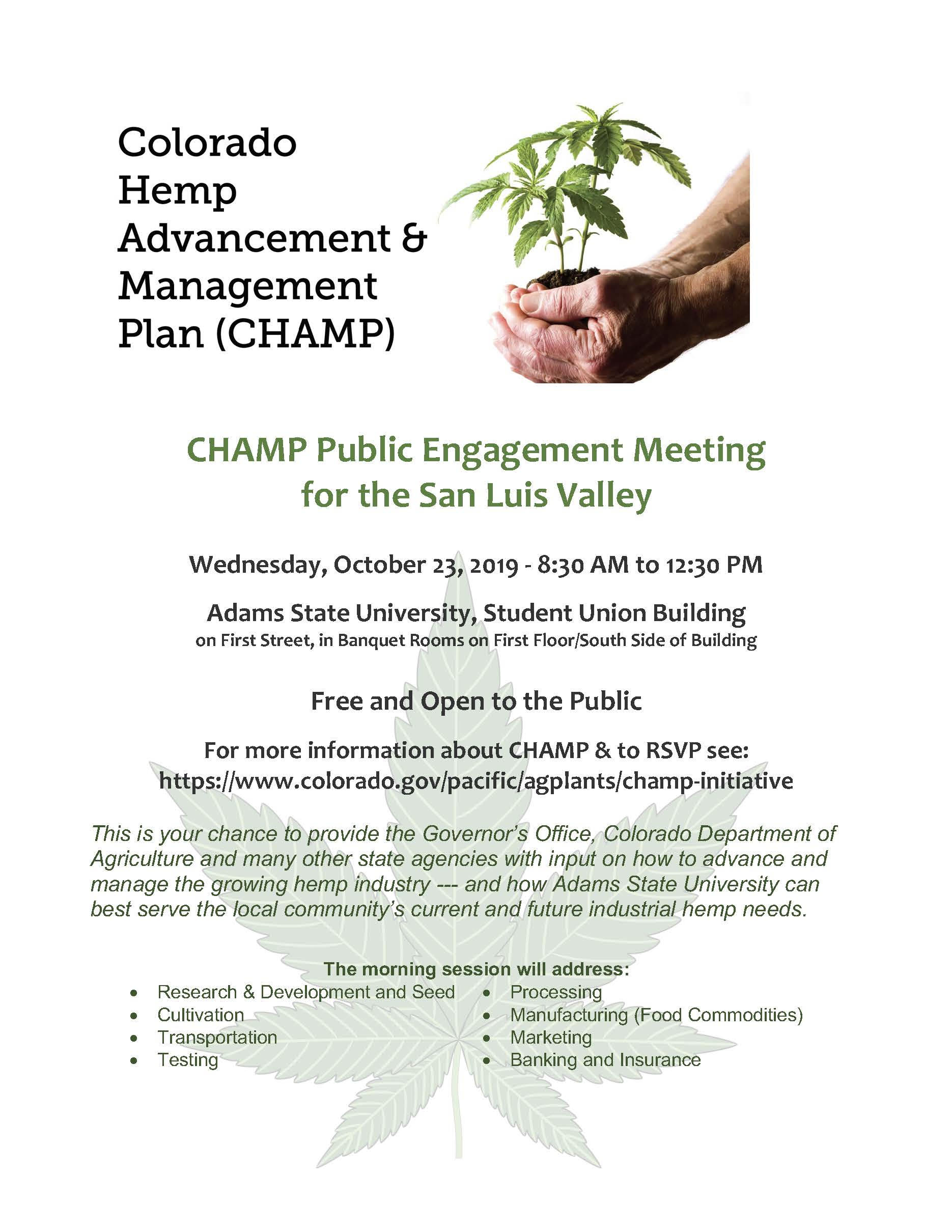 CHAMP Public Engagement Meeting 