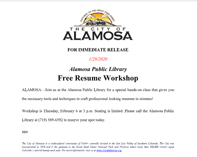 Free Resume Workshop