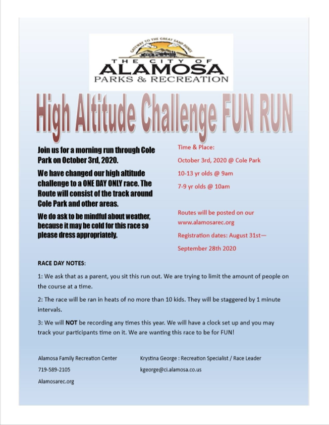High Altitude Challenge Fun Run 