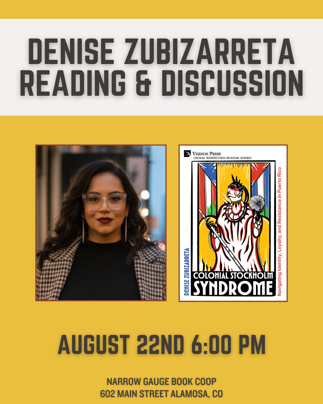 Narrow Gauge: Reading and Discussion with Denise Zubizarreta