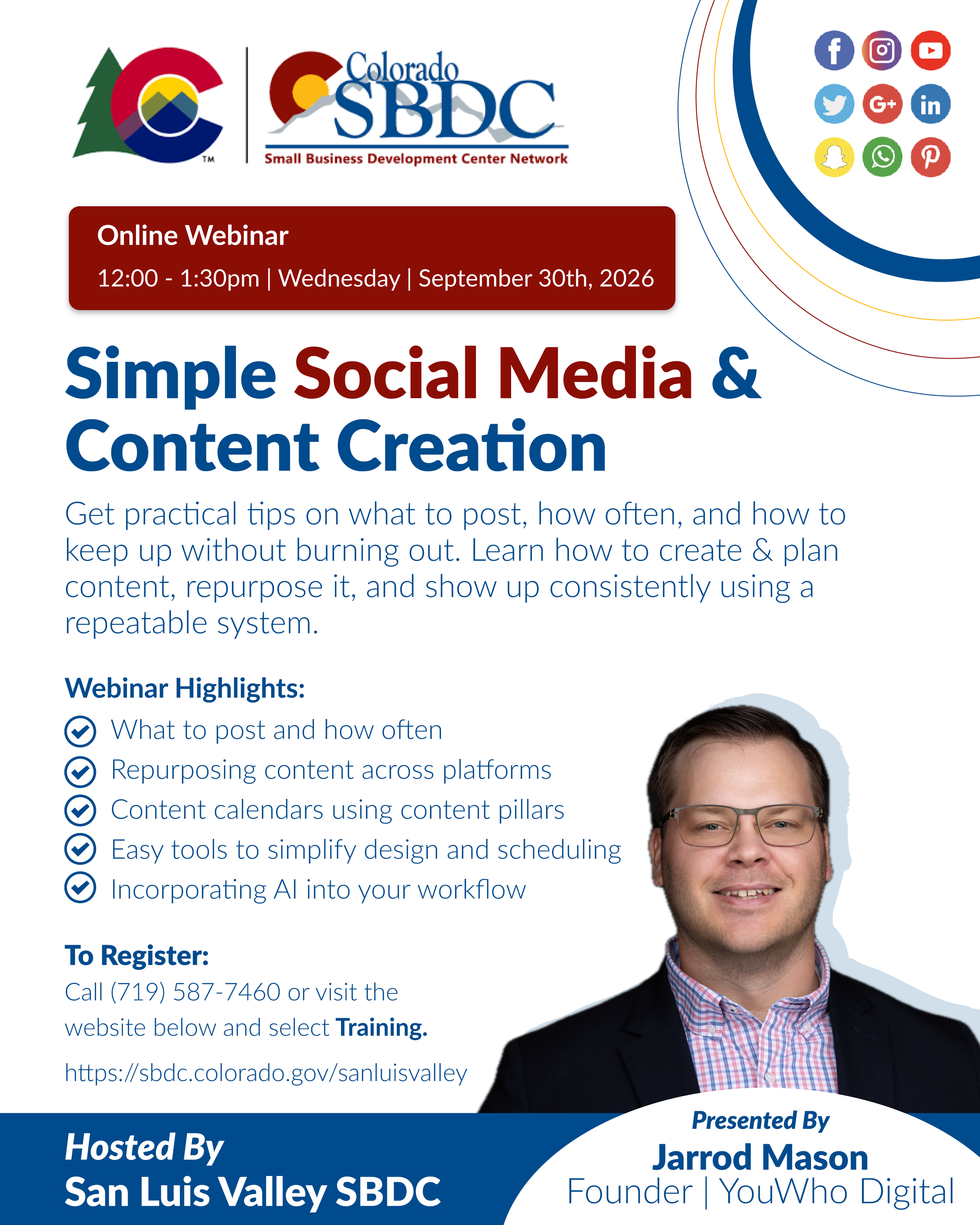 SBDC Webinar - Simple Social Media & Content Creation