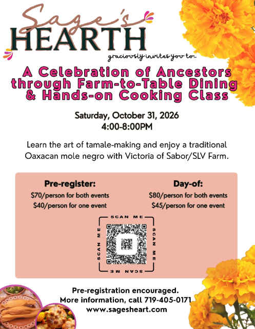 Sage's Hearth: A Celebration of Ancestors through Farm-to-Table Dining &amp; Hands-on Cooking Class