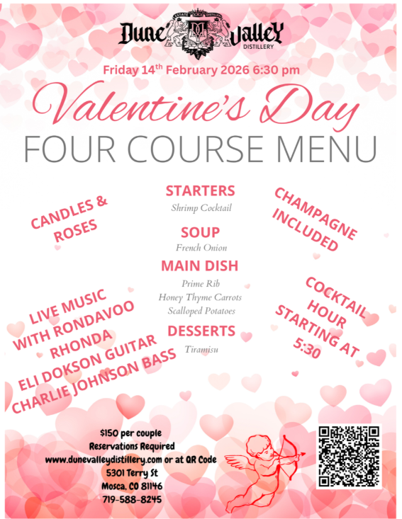 Dune Valley Distillery: Valentine's Day Dinner