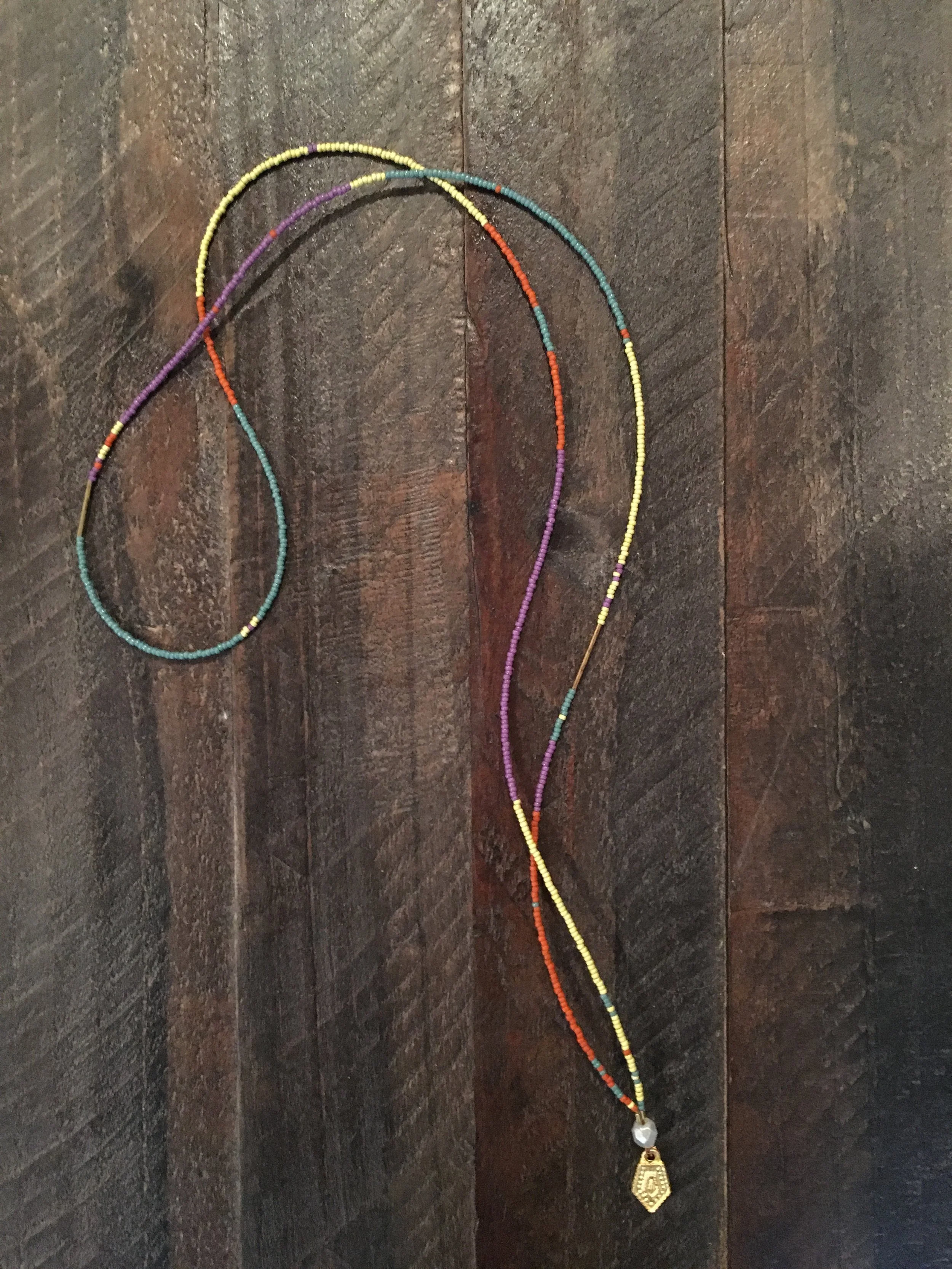 Seed Bead Tribal Pendant - Necklace