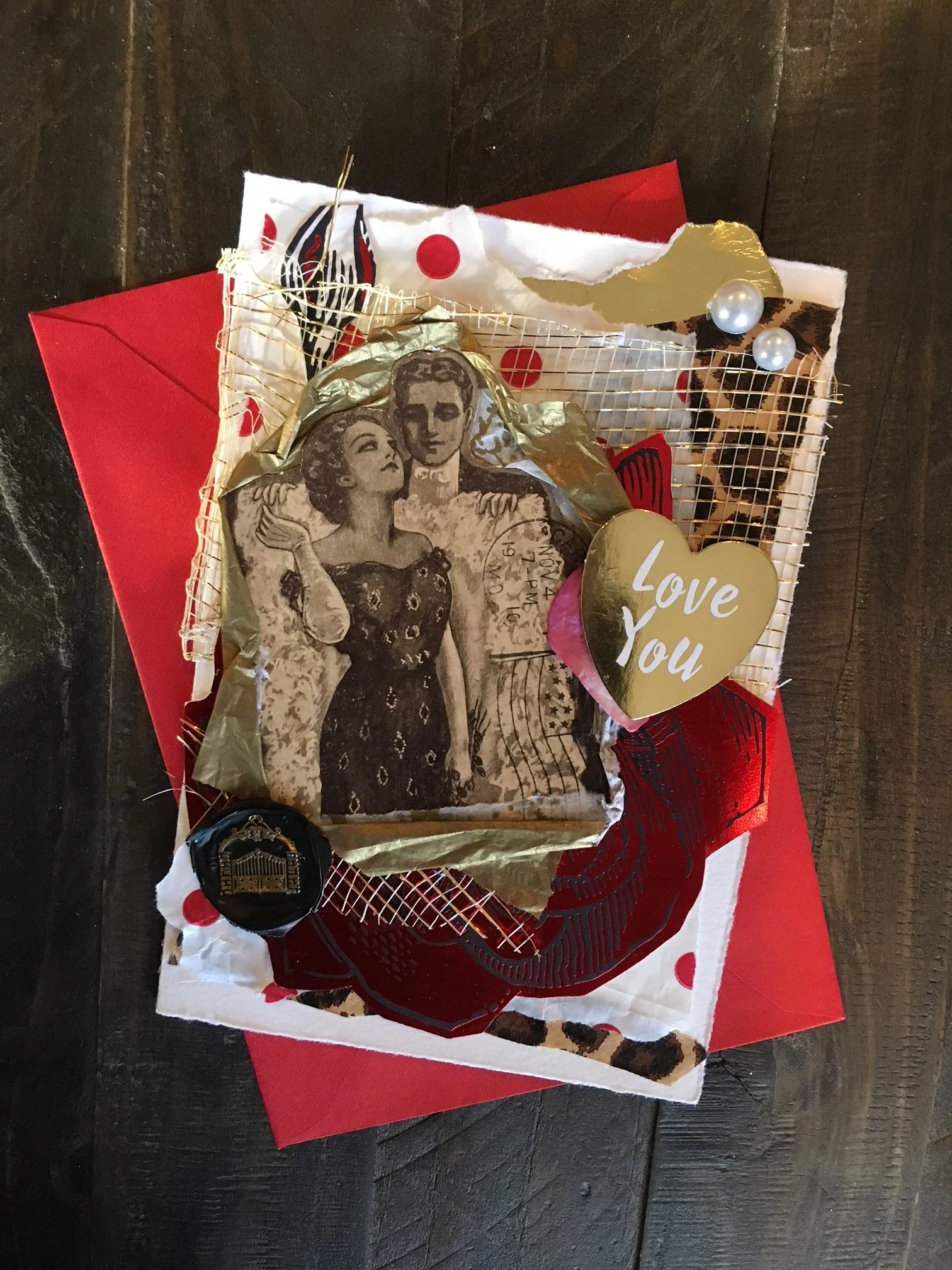 Vintage Collage - Valentines Day Greeting Card