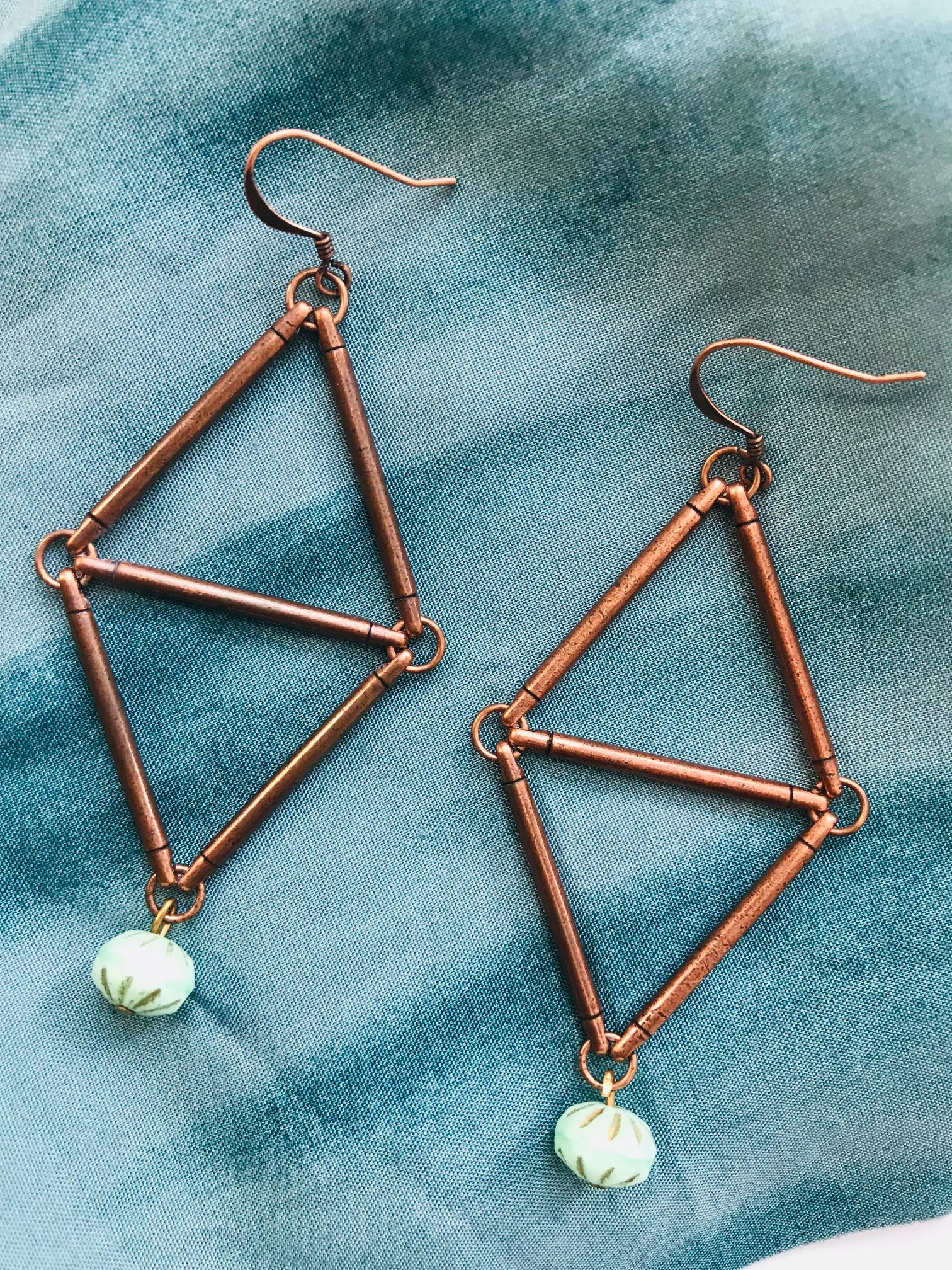 Triangles with Czech Glass Bead