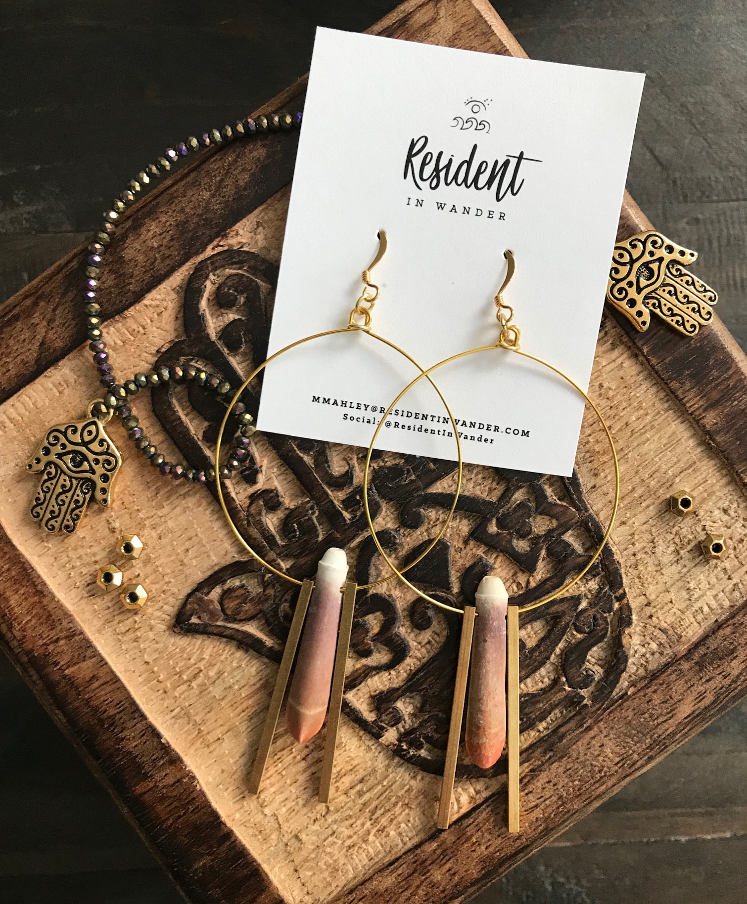 Golden Sea Urchin Hoops