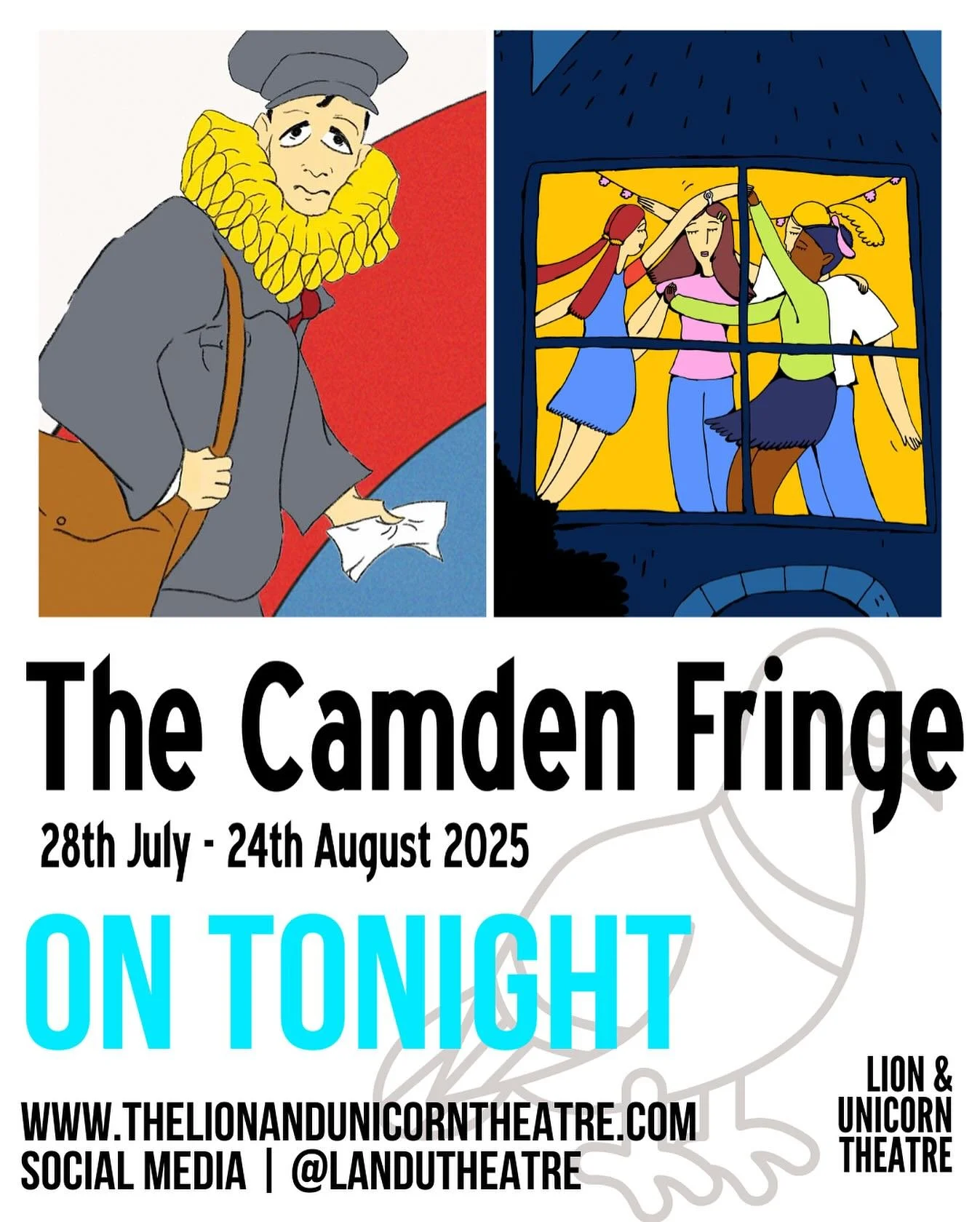 WEEK THREE of @thecamdenfringe comes to an end tonight so this is your last chance to catch:
🌊 Waves from @blankspace_collective
Thurs - Sat | 7.00pm **Sold out** - RETURNS ONLY
📬 @dontshootthemessengerplay
Thurs - Sat | 8.30pm
🎟️ Tickets mov