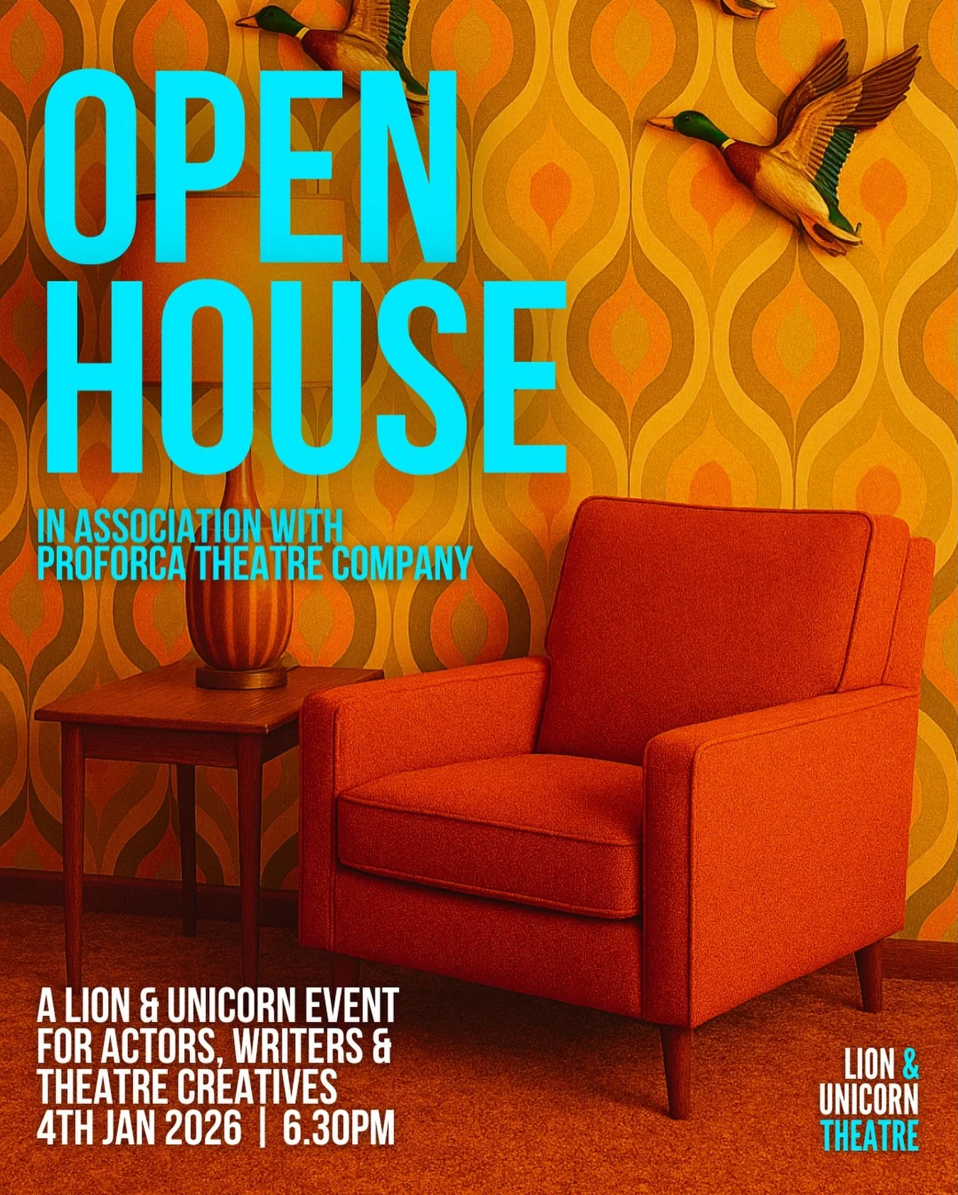 🏠 Back to start a whole new year 🛋️ 

Kick off 2026 with a brand new free event to make new connections for actors, writers, directors &amp; theatre companies

The Lion &amp; Unicorn Theatre: Open House:

A Special Start of Year Event for Artists, 