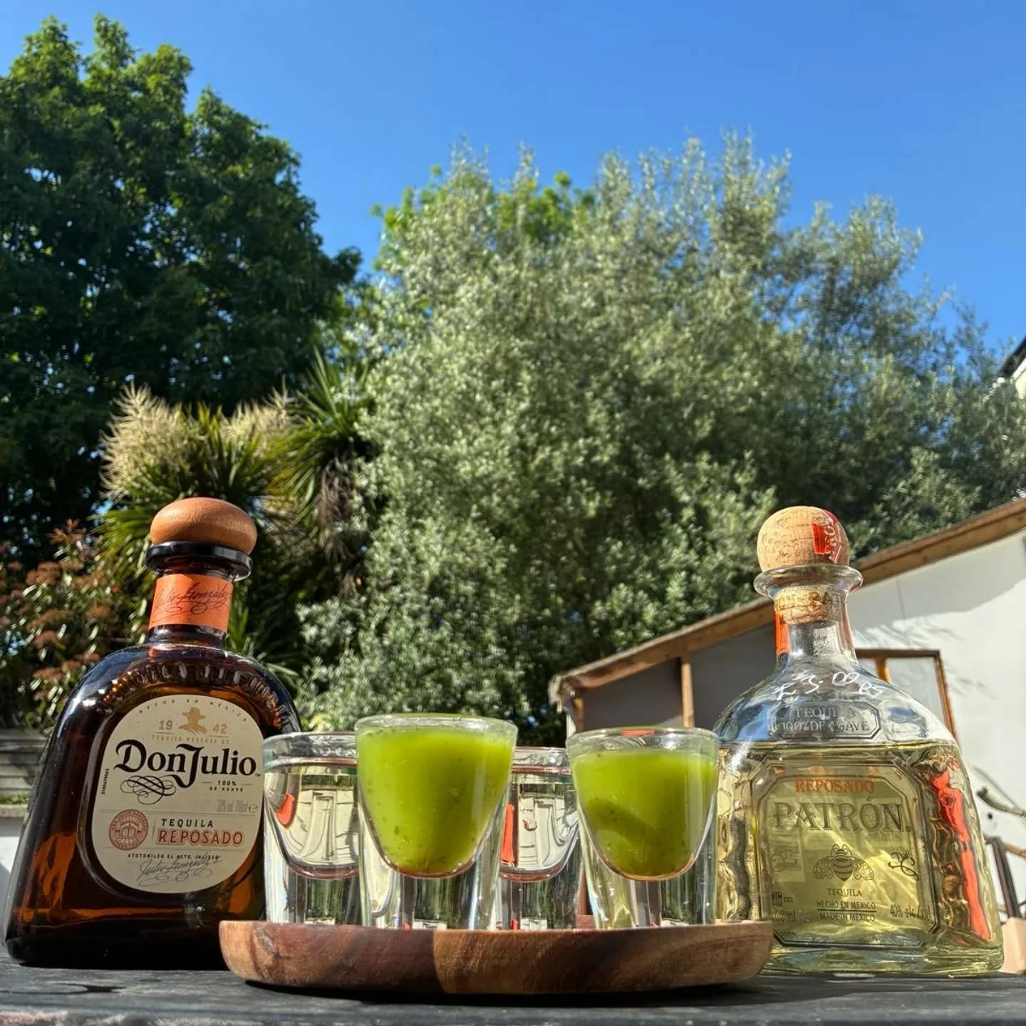 Special this bank holiday weekend...Tequila Verdita &ldquo;little green&rdquo; pre chaser or palate cleanser with shots of Patron and Don Julio 🪇