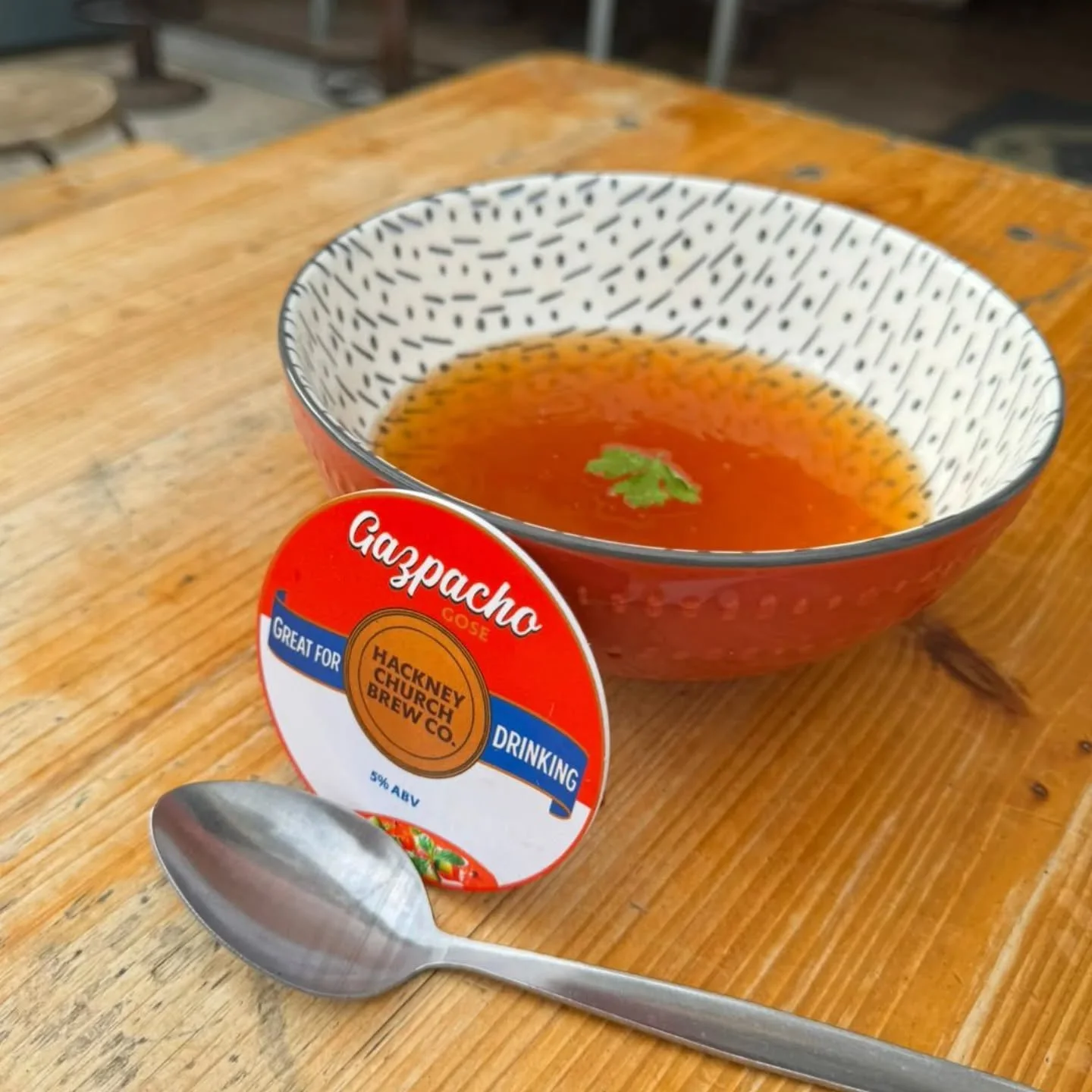 The curiously alluring and moreish Gazpacho Sour from @hackneychurchbrewco now pouring. Bowl and spoon optional