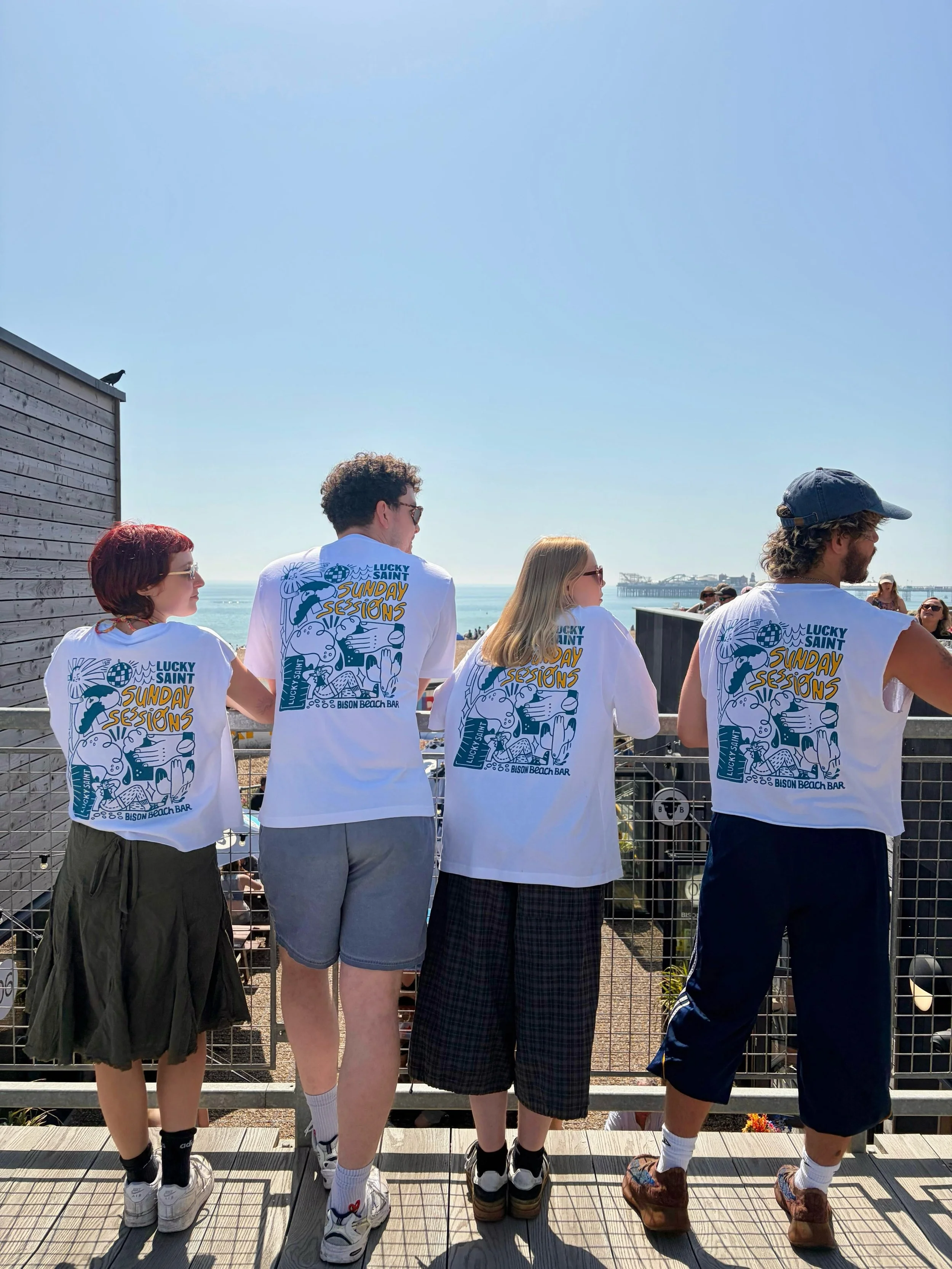 We&rsquo;ve got Lucky Saint Tee&rsquo;s to give away this Sunday!😎
@bewilder_dave playing on the decks and 2FOR1 Lucky Saints!!🍻☀️