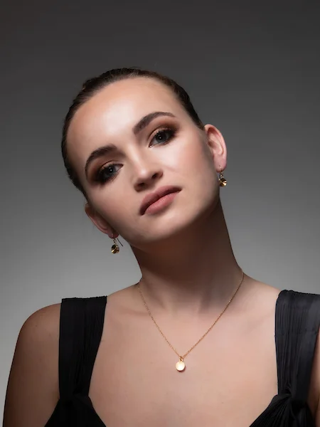 22 ct Gold & Sterling Silver Necklace on Model