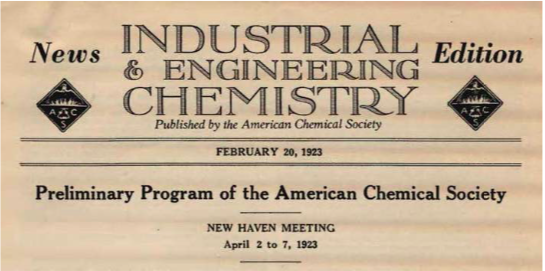 Preliminary Program of the ACS NH Meeting, April 1923