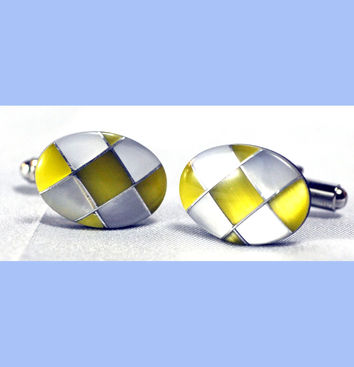 yellow.harlequin.cufflinks.jpg