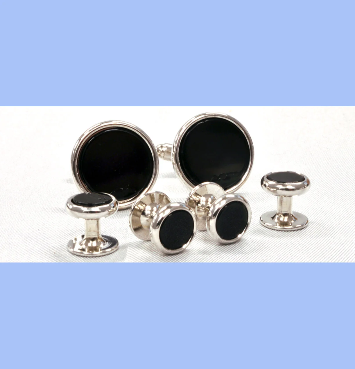 Classic Onyx Cufflinks &amp; Stud Set