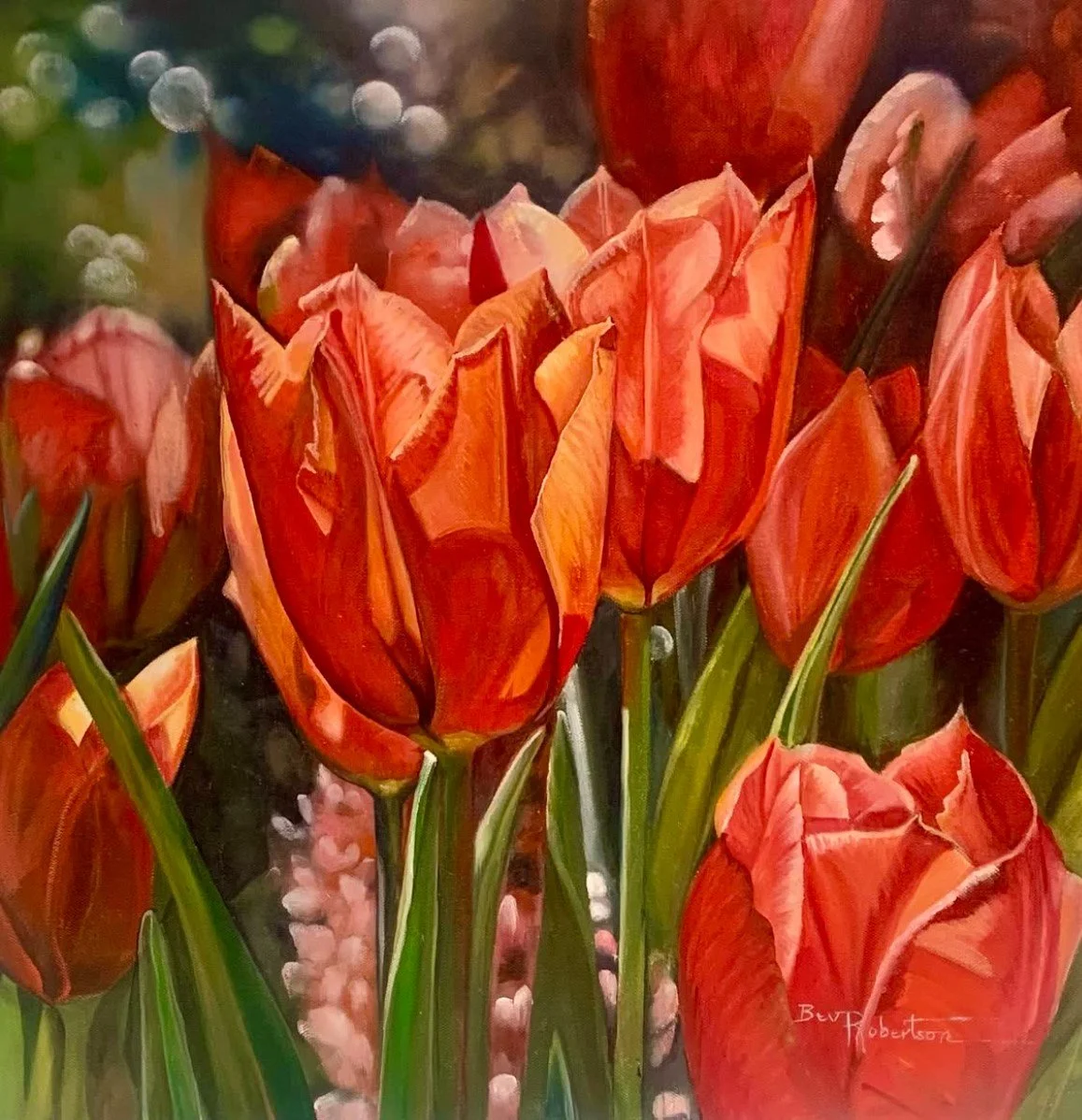 "Spring has Sprung" 20x20 x2 1/2 gallery wrapped oil painting on canvas