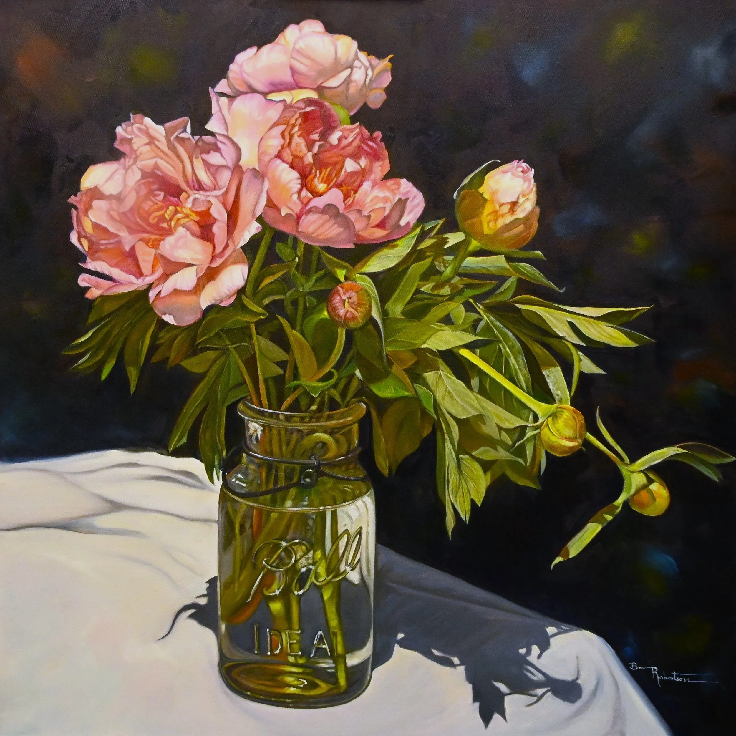 A Handfull of Peonies Bev Robertson-oil on canvas.JPG
