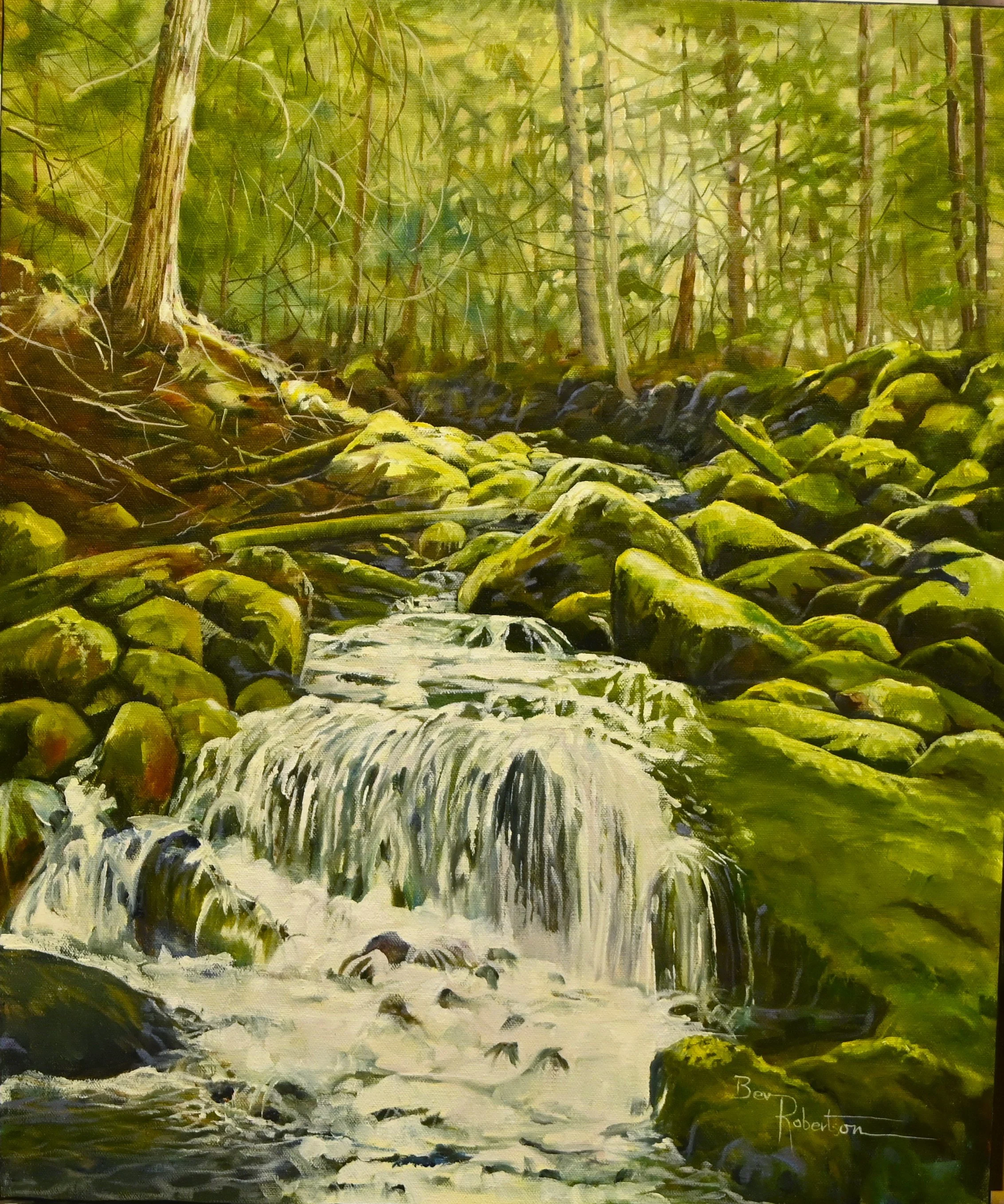 Forest Stream: 24x20 Oil Painting