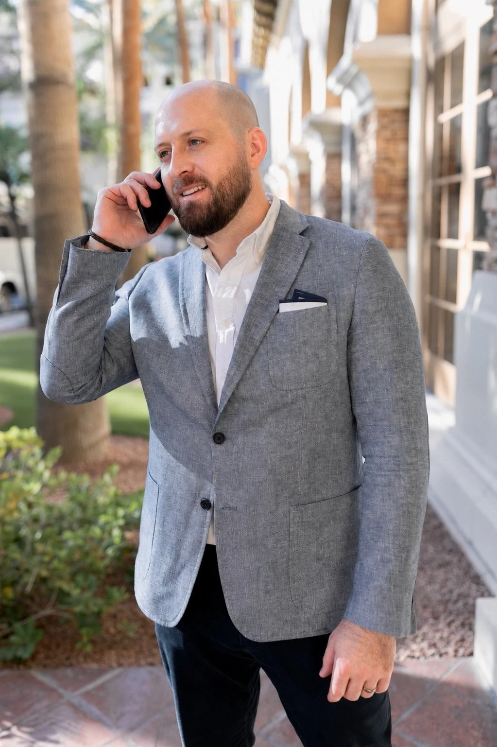 Brian Lipsett, founder of Oakway Financial, speaking on the phone outside the firm’s office in the Denver area.