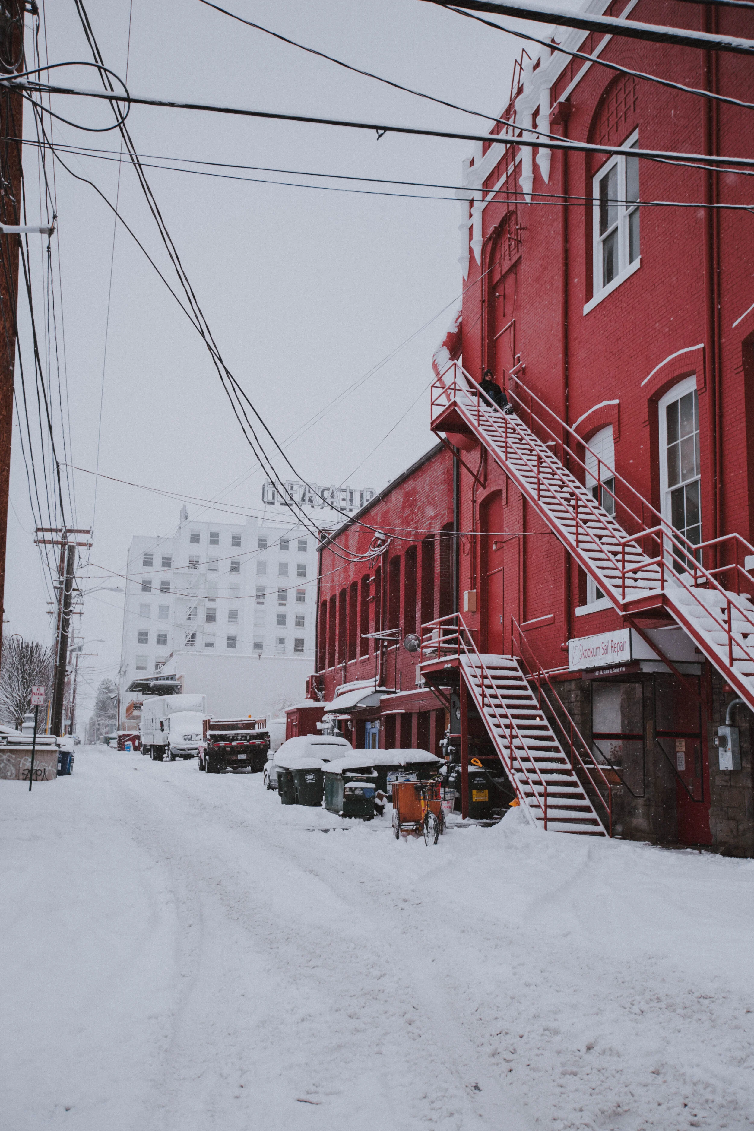 Downtown Bellingham on a snowy morning