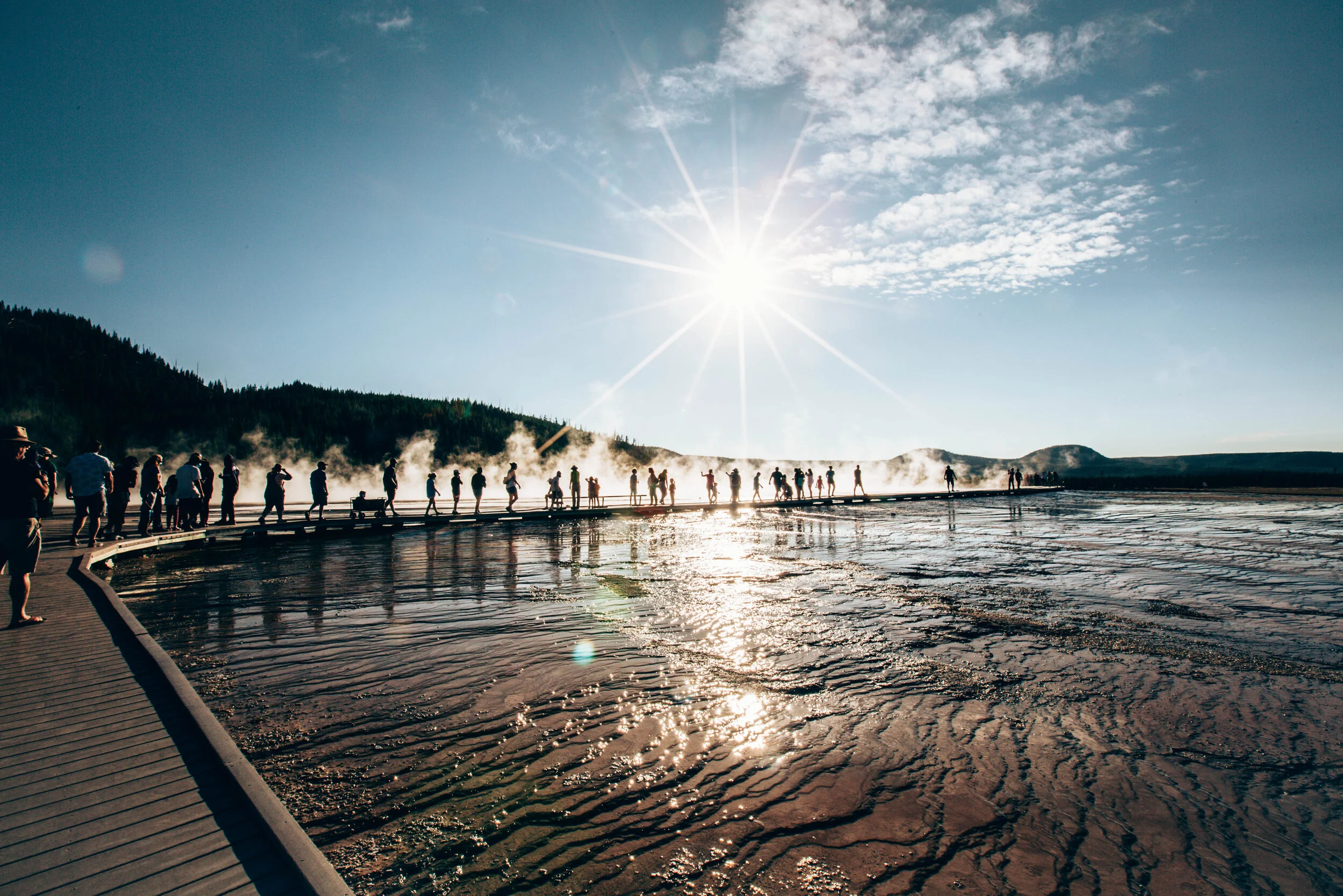 The Grand Prismatic Springs at Yellowstone National Park, WY