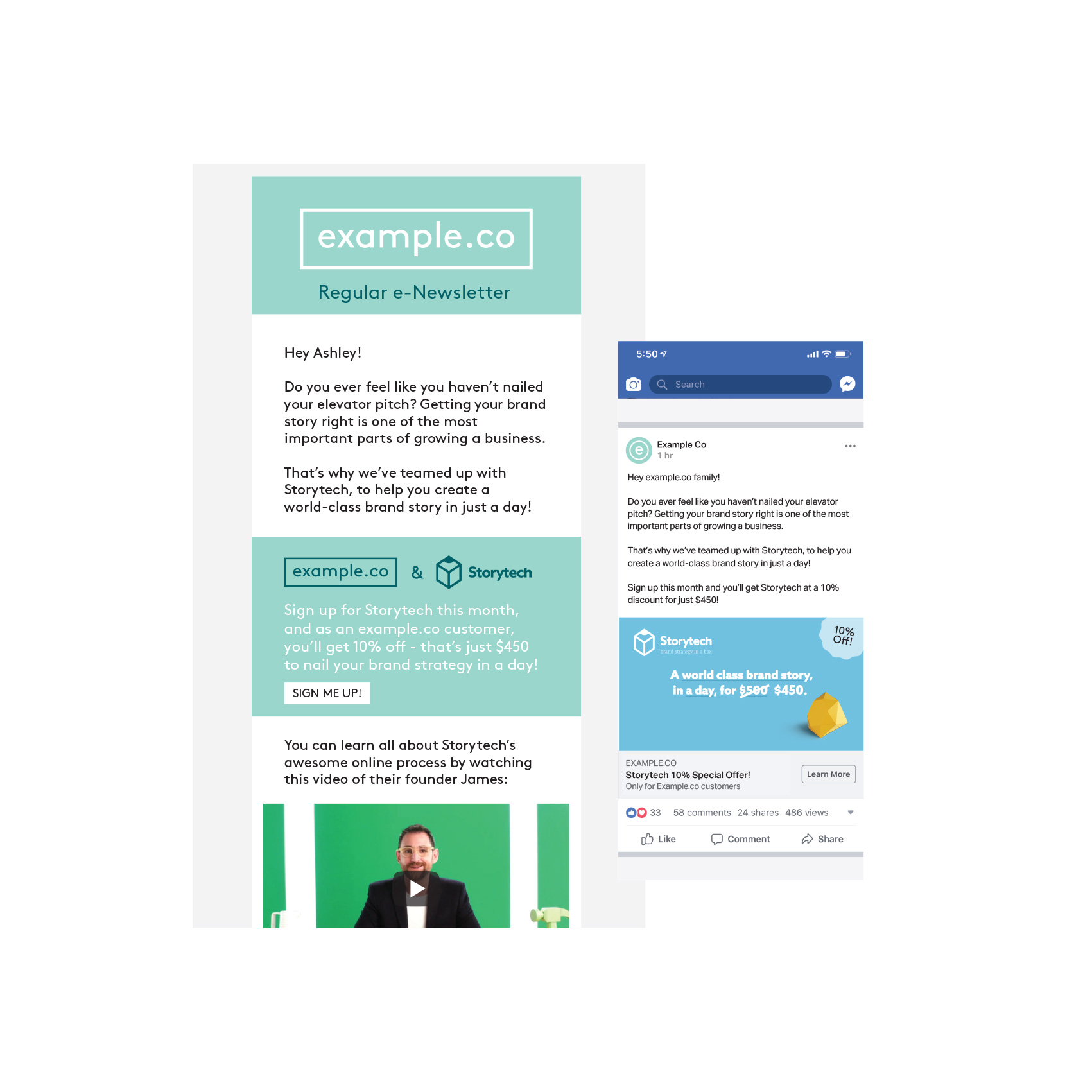 A single ‘Blastout’ communication to your base - for example via an email, social media, or however you communicate with your audience or community.