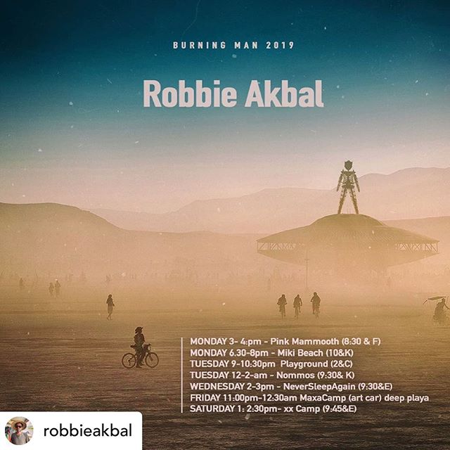 Posted @withrepost &bull; @robbieakbal 🔥🌵🚀 #burningman2019 🔮👁 see you somewhere/ somehow in the dust 🌵✨☀️ So happy and glad to share some music in the playa 🌴🧡 @pinkmammothsf @mikimaumusic @camp_neversleepagain @playgroundbrc @nommos_world @m