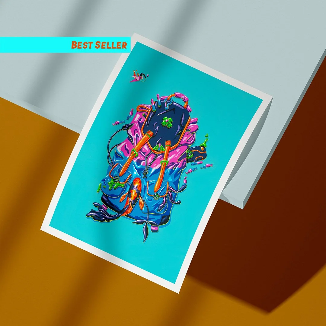 'Bumble Bubblegum' Open Edition Print Size A3
