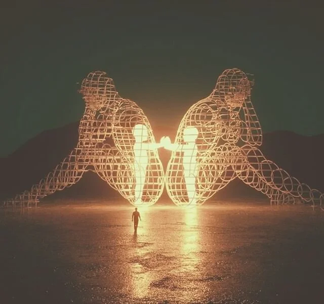 Alexander Milov is a Ukrainian sculptor, blacksmith, and designer 
@alexandermilov
www.lovebymilov.com &quot;LOVE&quot;  Burningman 2015
Black Rock City, Nevada

Milov wrote about the sculpture on the festival&rsquo;s website: &ldquo;It demonstrates 