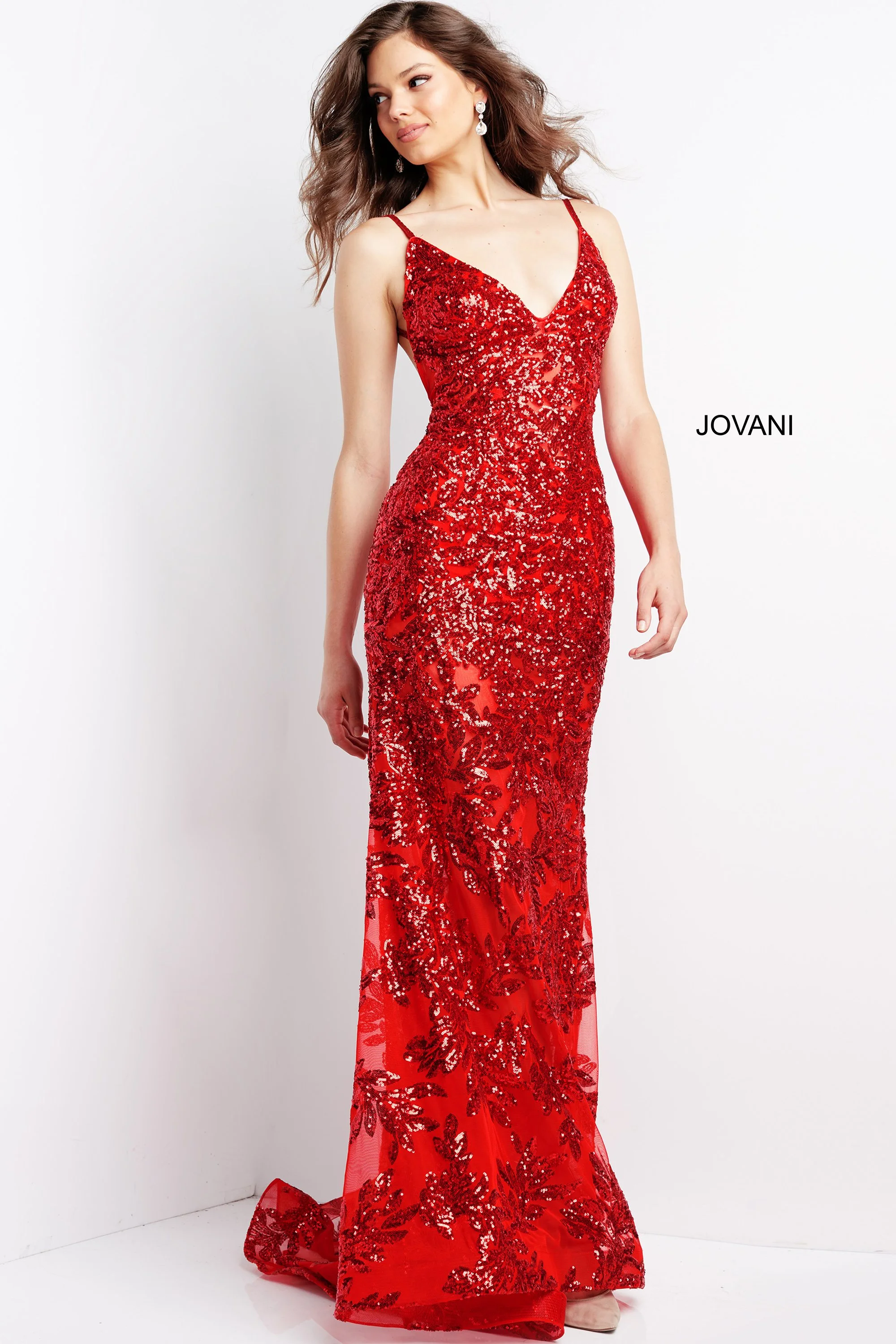 green emerald velvet dress A Line Red Wine Slit Satin Prom Dresses main image 1