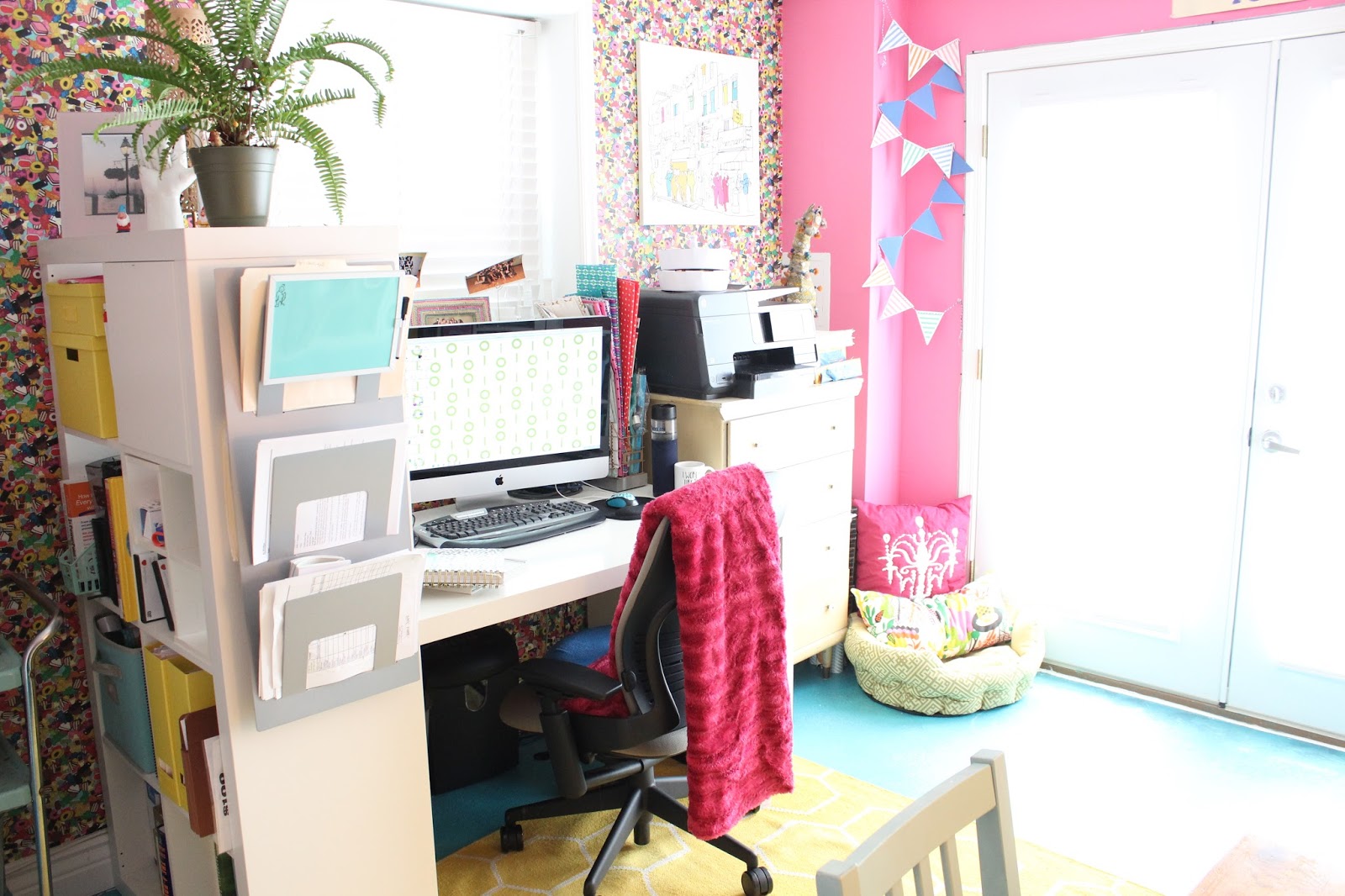 "Magazine" rack: Spontan from Ikea Desk: No longer sold but this Kallax desk from Ikea is similar