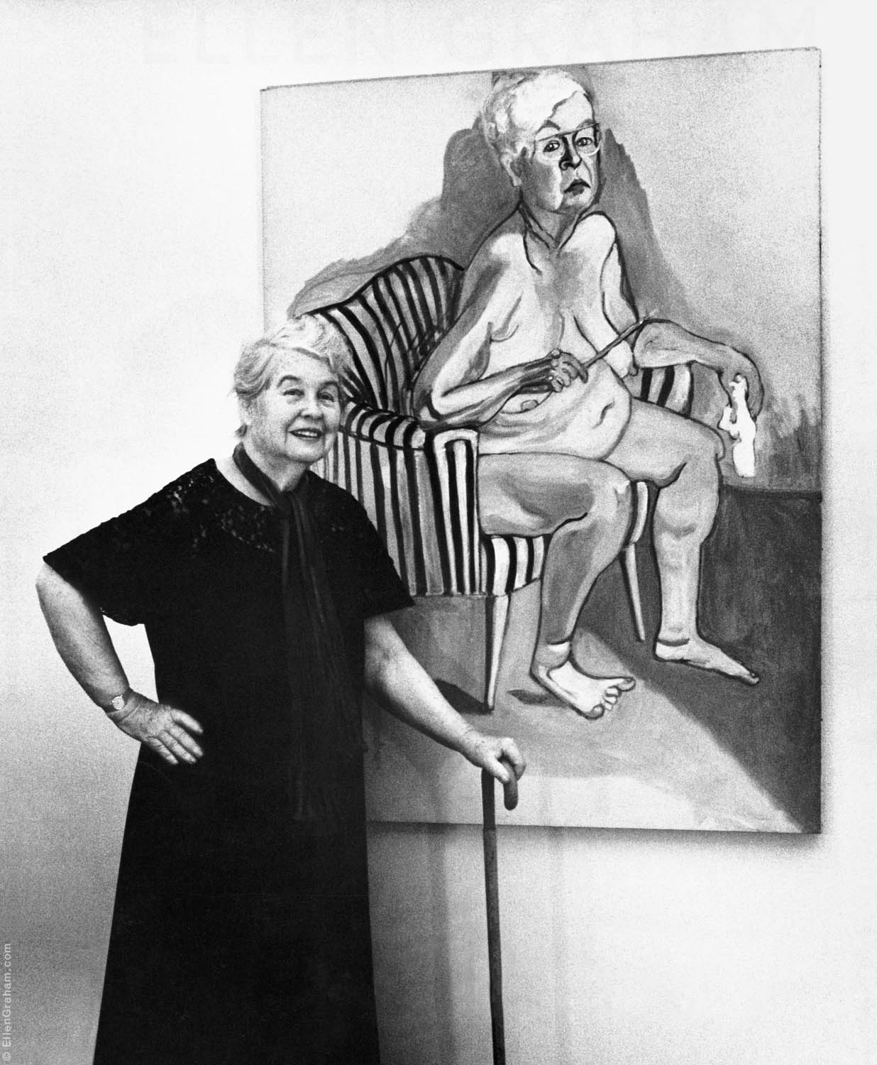 Alice Neel With Self Portrait, New York, NY, 1981