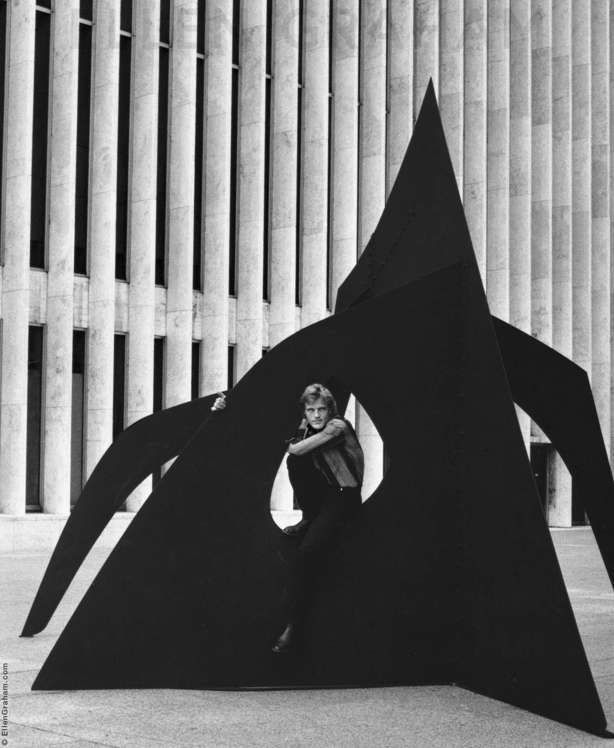 Peter Martins, With Alexander Calder Sculpture, Lincoln Center, New York, NY, 1983