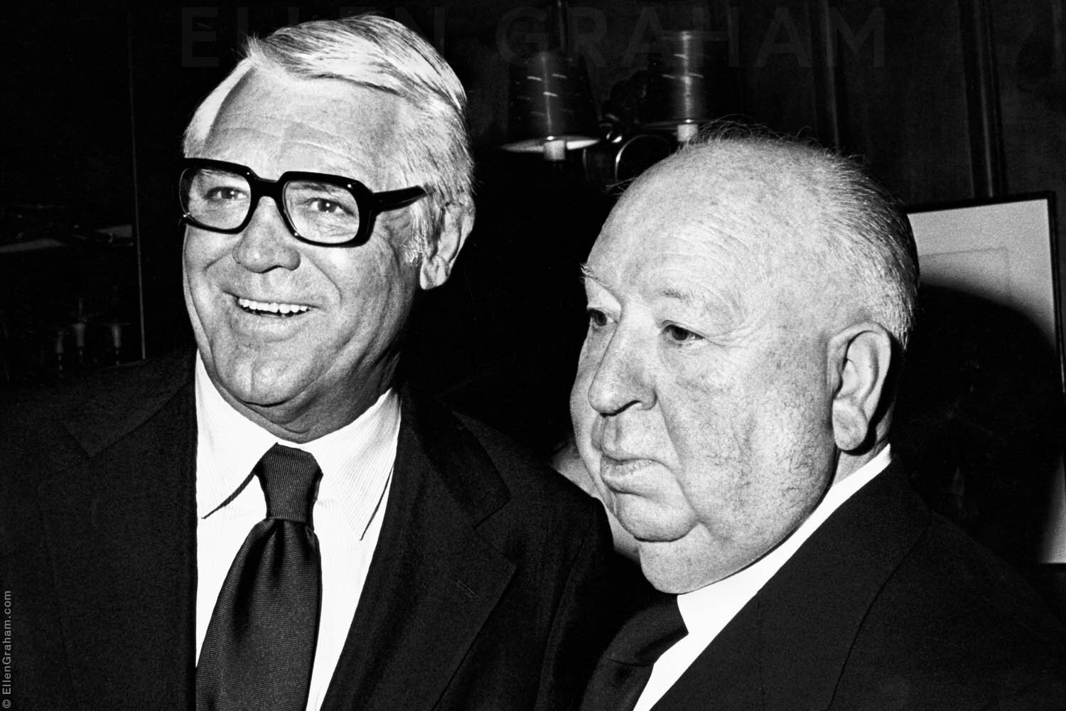 Cary Grant, Alfred Hitchcock, Chasen's Restaurant, Beverly Hills, CA, 1974