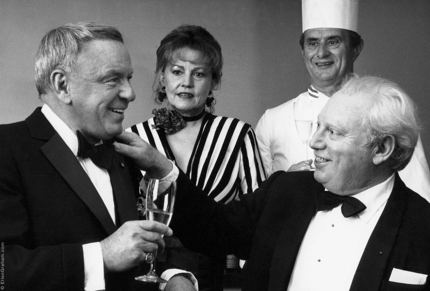 Frank Sinatra, Jeanne Moreau, Isaac Stern, Paul Bocuse, New York, NY, 1984