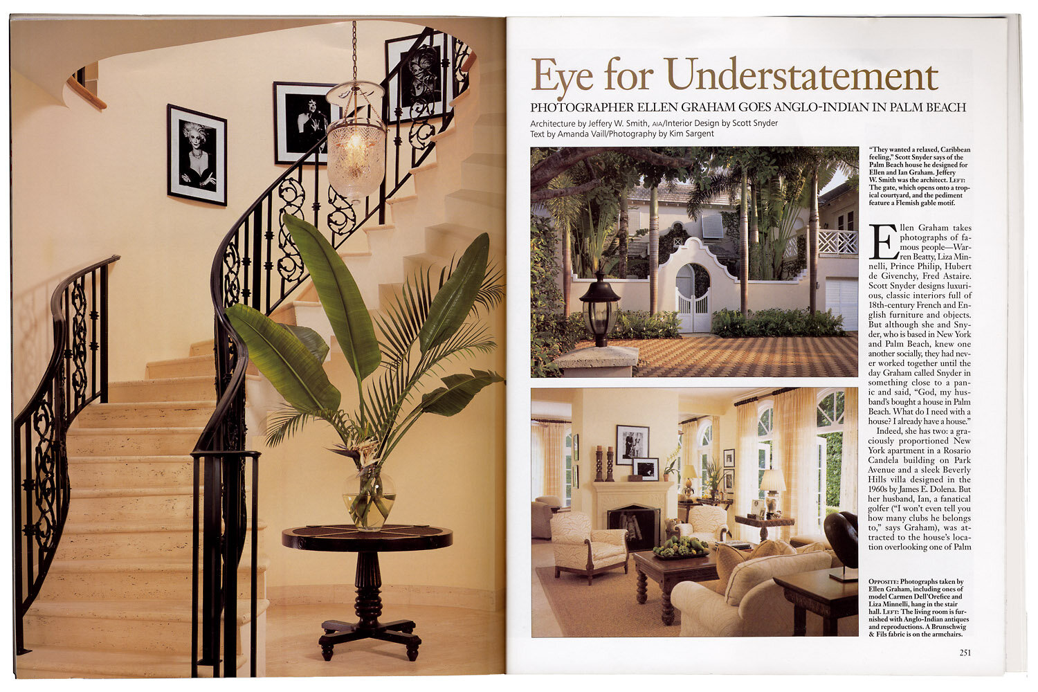 Architectural Digest,  April 2003, Featuring Ellen Graham, Pages 250-251