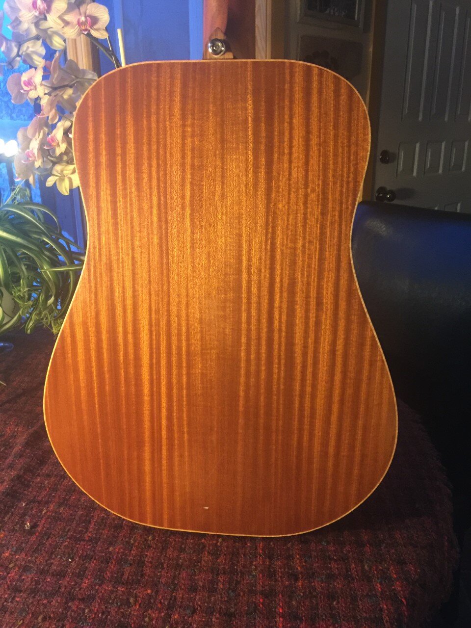 Martin Style D28 Acoustic Guitar   Spruce top, mahogany back, sides, and neck. Piezo bridge pickup and internal microphone. Forest Tate Guitar Builder