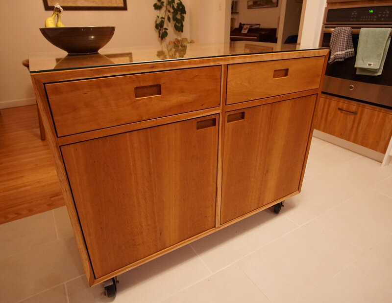 Rolling Kitchen Island Cabinet  Solid cherry - Forest Tate 