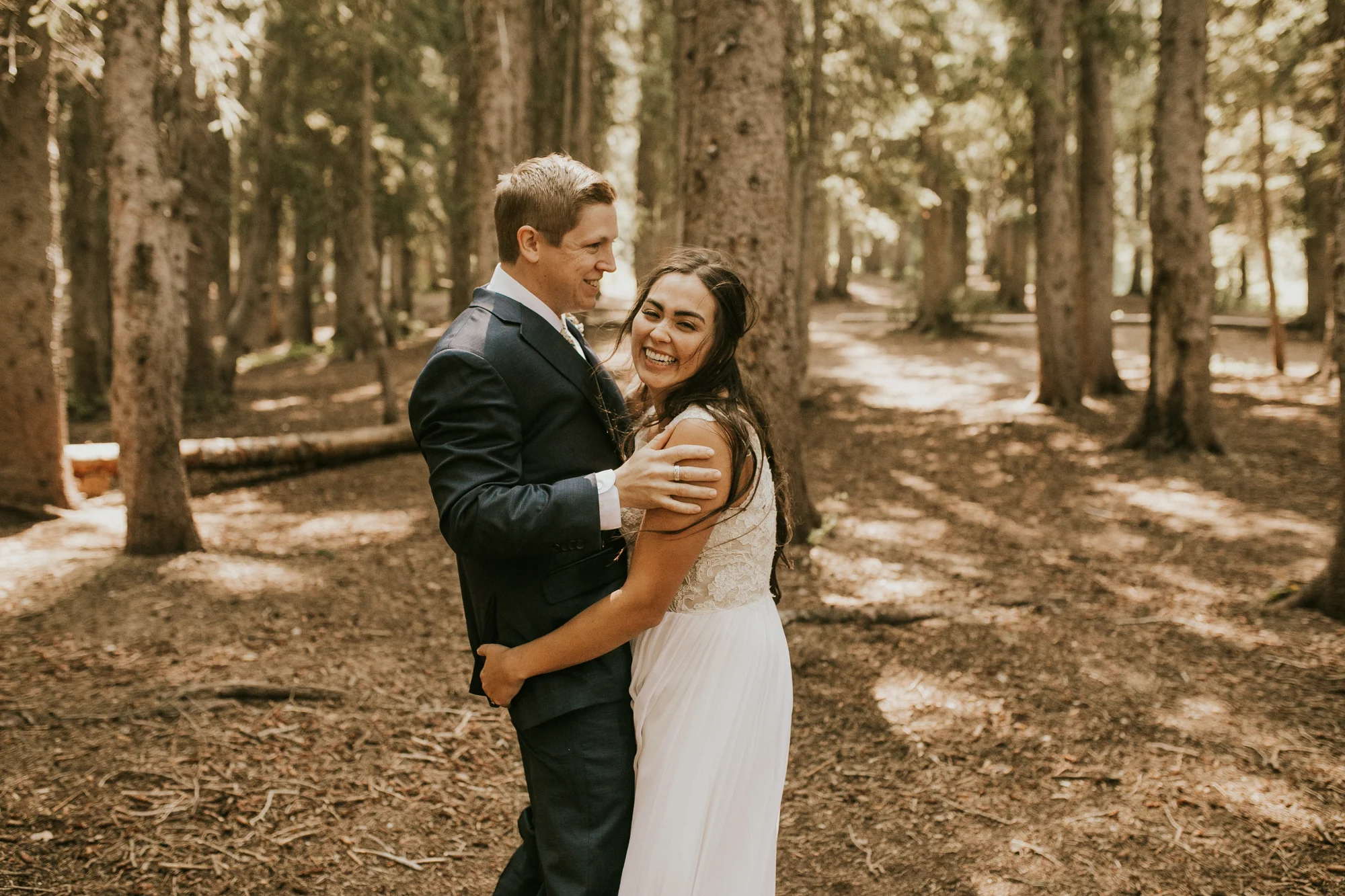 mountain lakeside wedding photos
