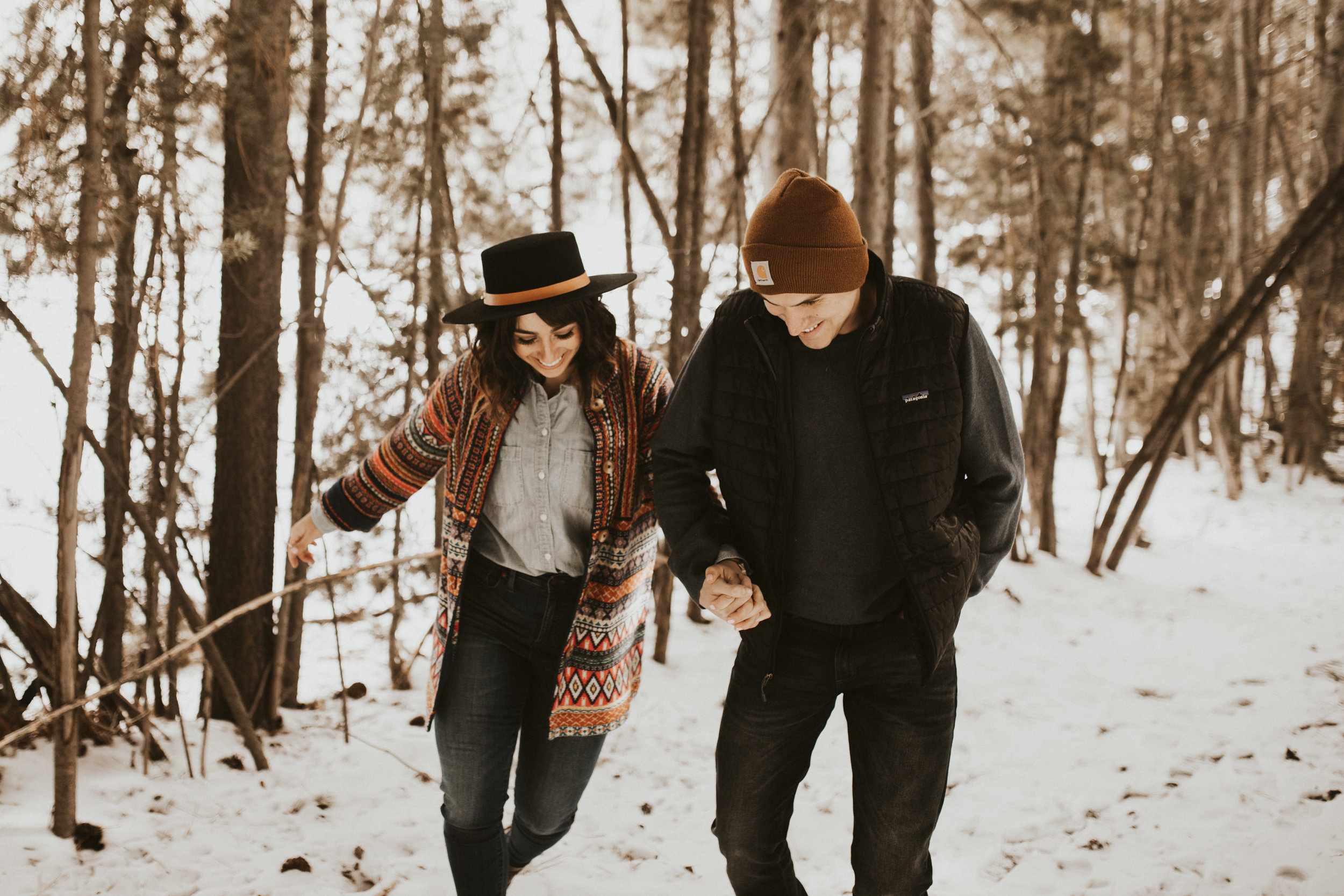 Winter mountain engagement shoot