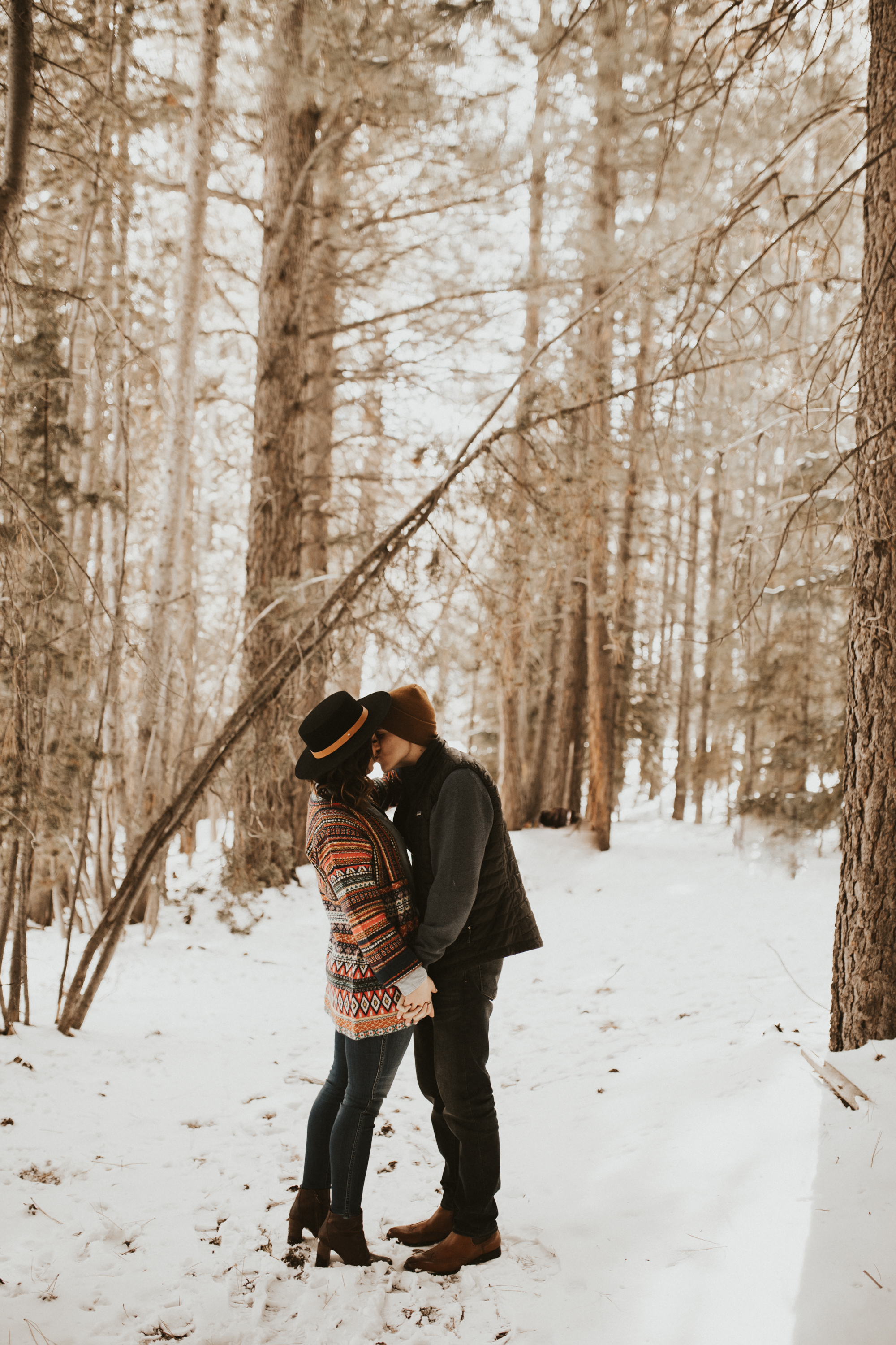 winter mountain engagement session